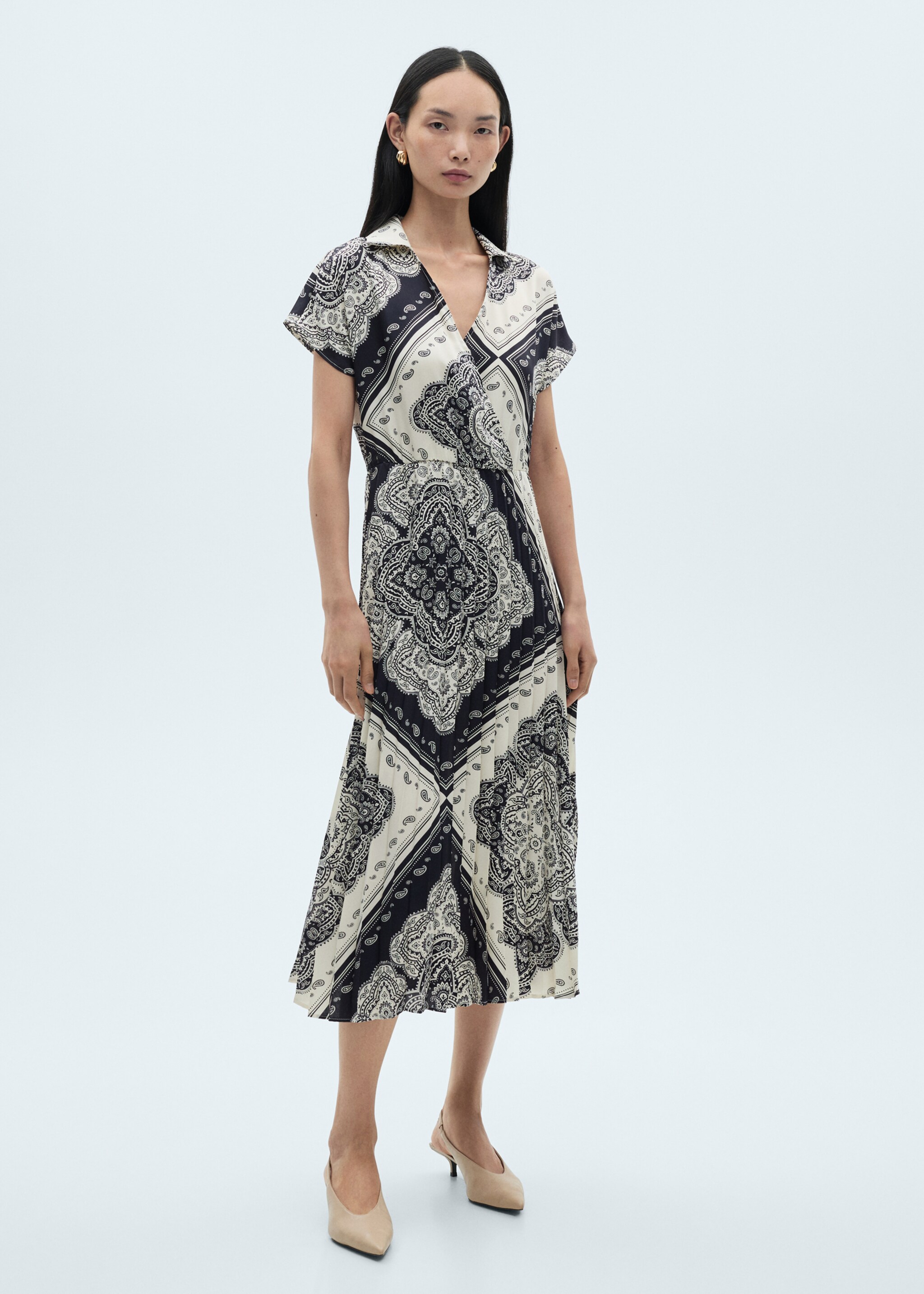 Paisley-print shirt dress - General plane, Blue. Ref: 87050581-00.