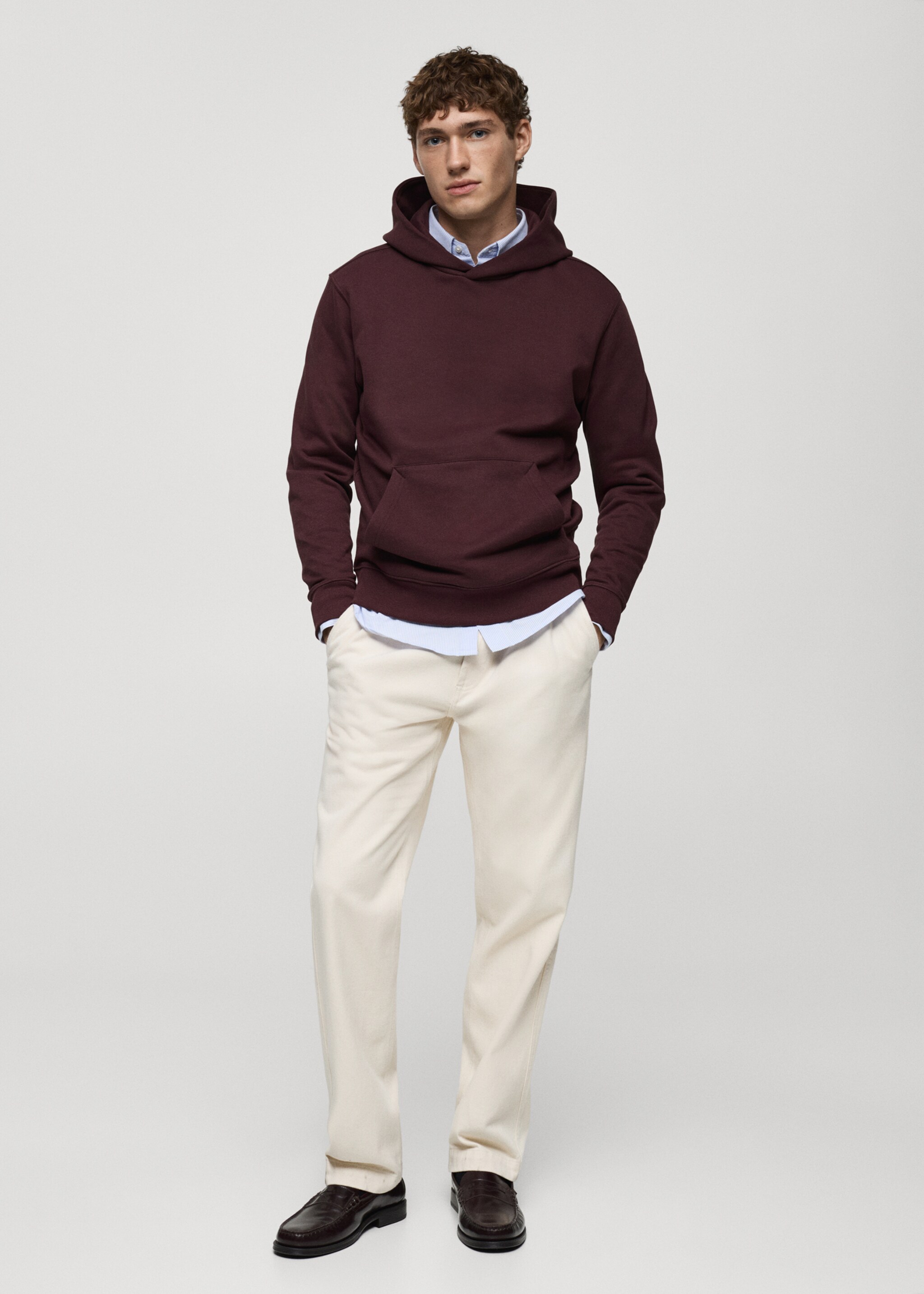 Baumwoll-Hoodie - Allgemeine Ansicht, Bordeaux. Ref: 87050600-00.