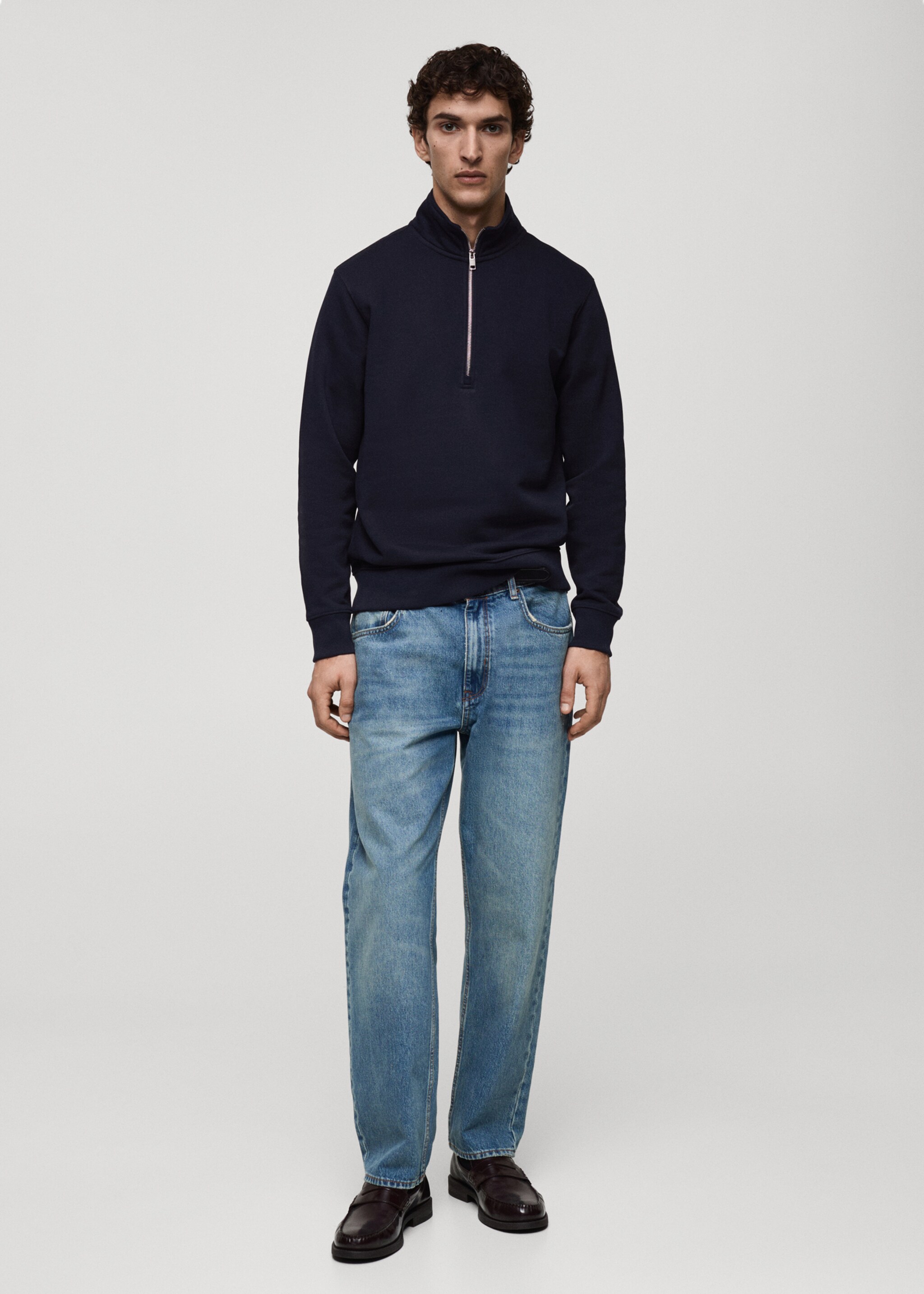 Regular-fit zip-neck sweatshirt - General plane, Dark Navy. Ref: 87050601-00.