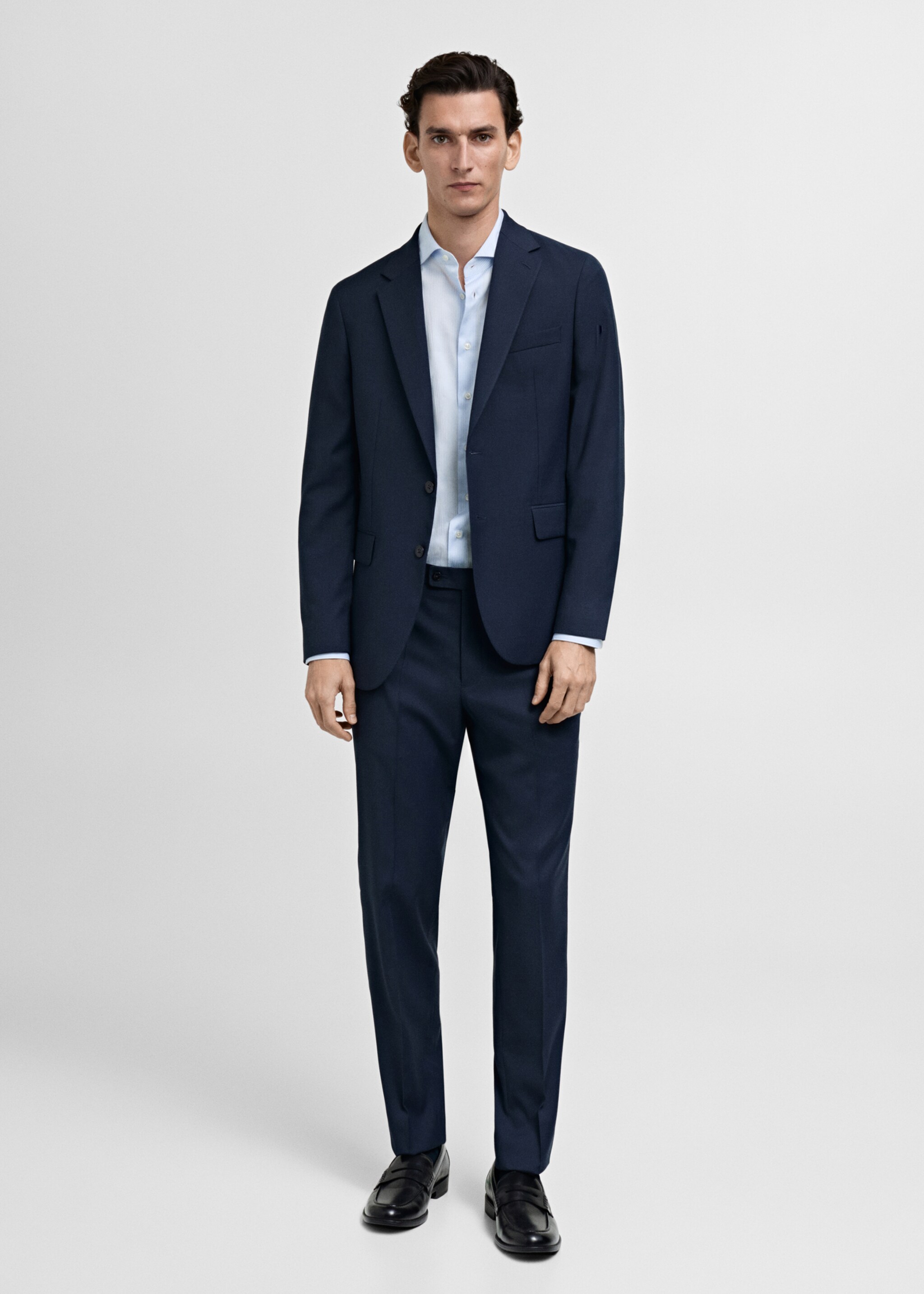 Slim fit thousand striped suit shirt - General plane, Sky Blue. Ref: 87050610-00.