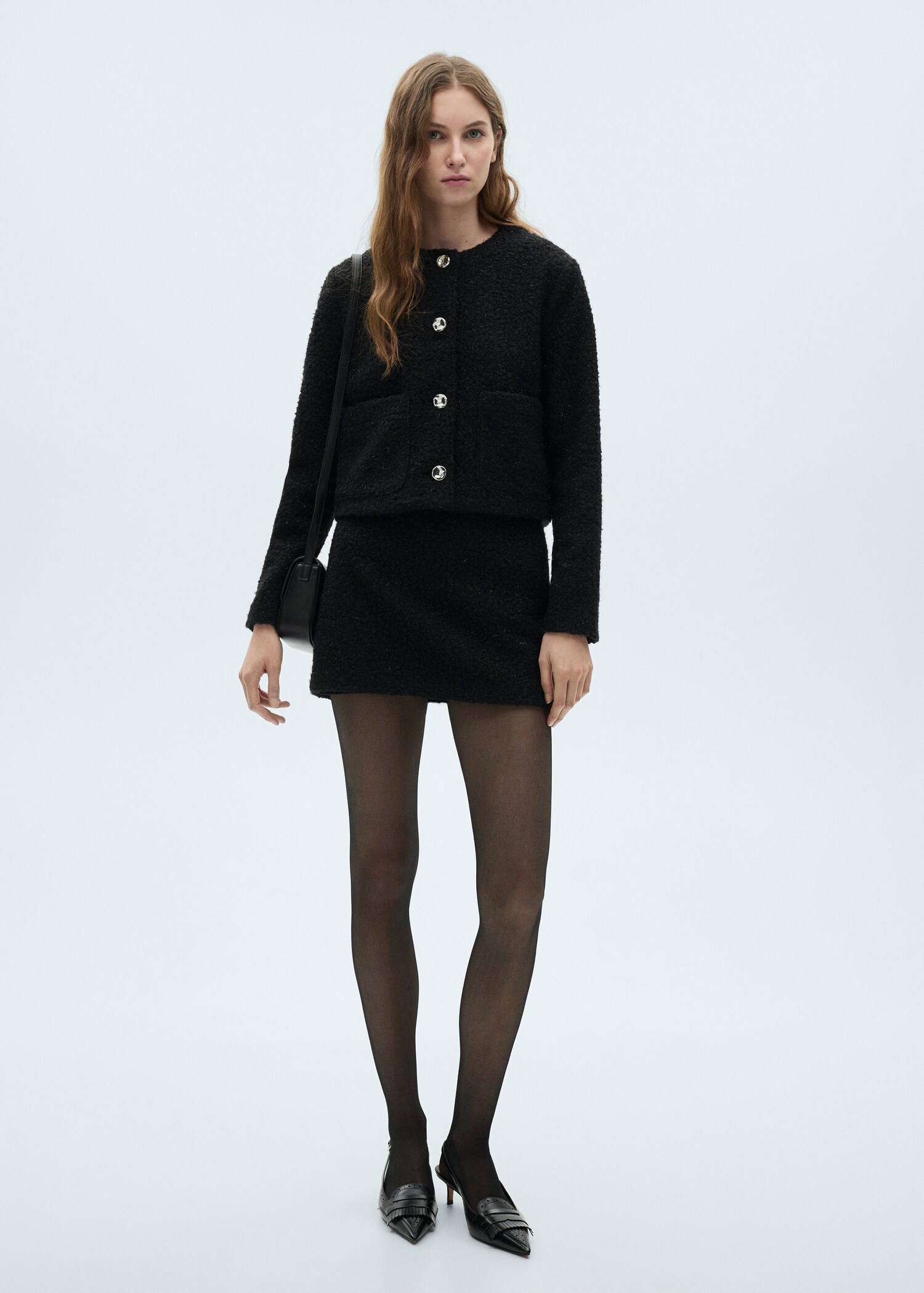 Bouclé-Jacke mit Glitzer-Finish - Allgemeine Ansicht