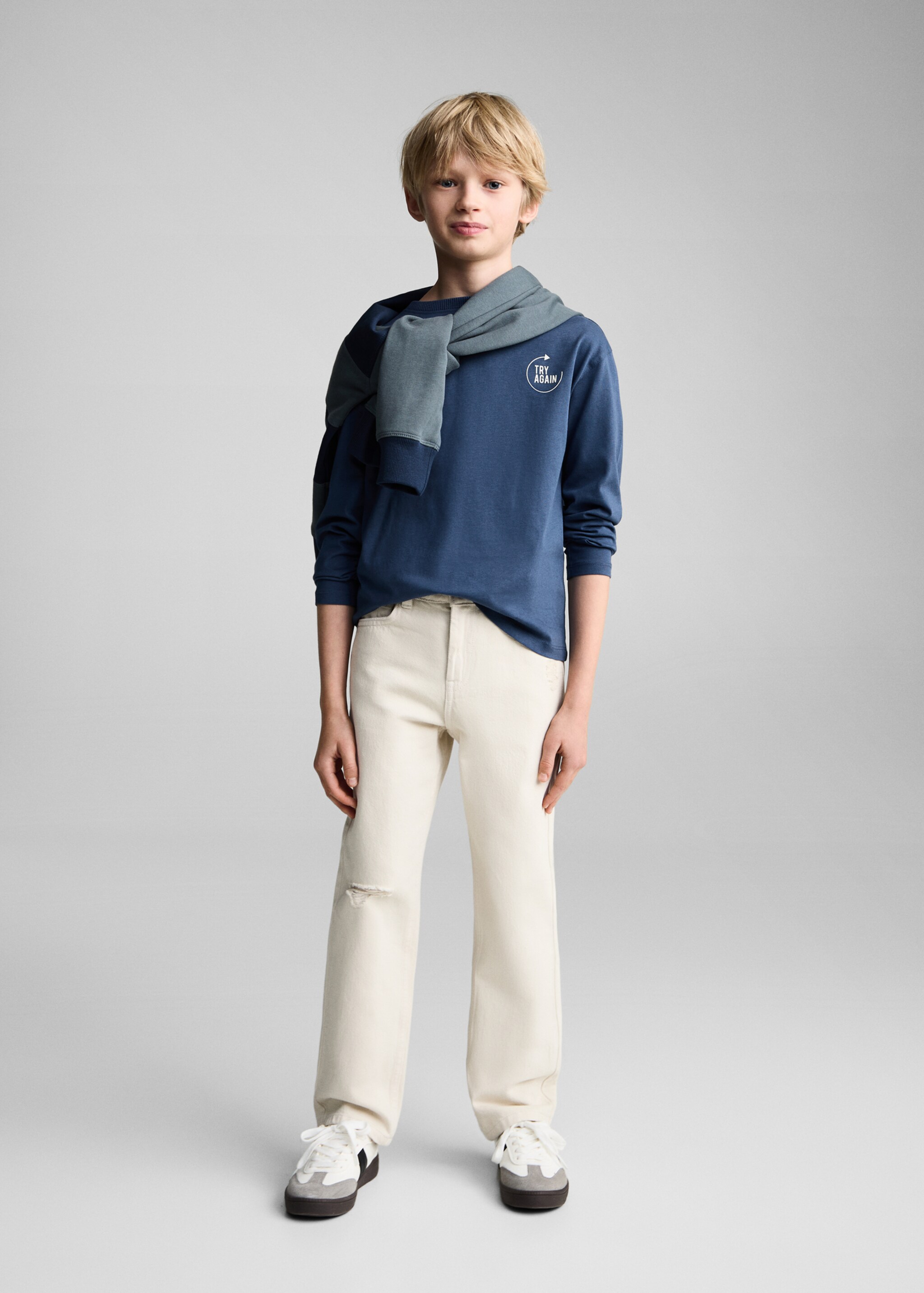 Message cotton T-shirt - General plane, Blue. Ref: 87050637-00.