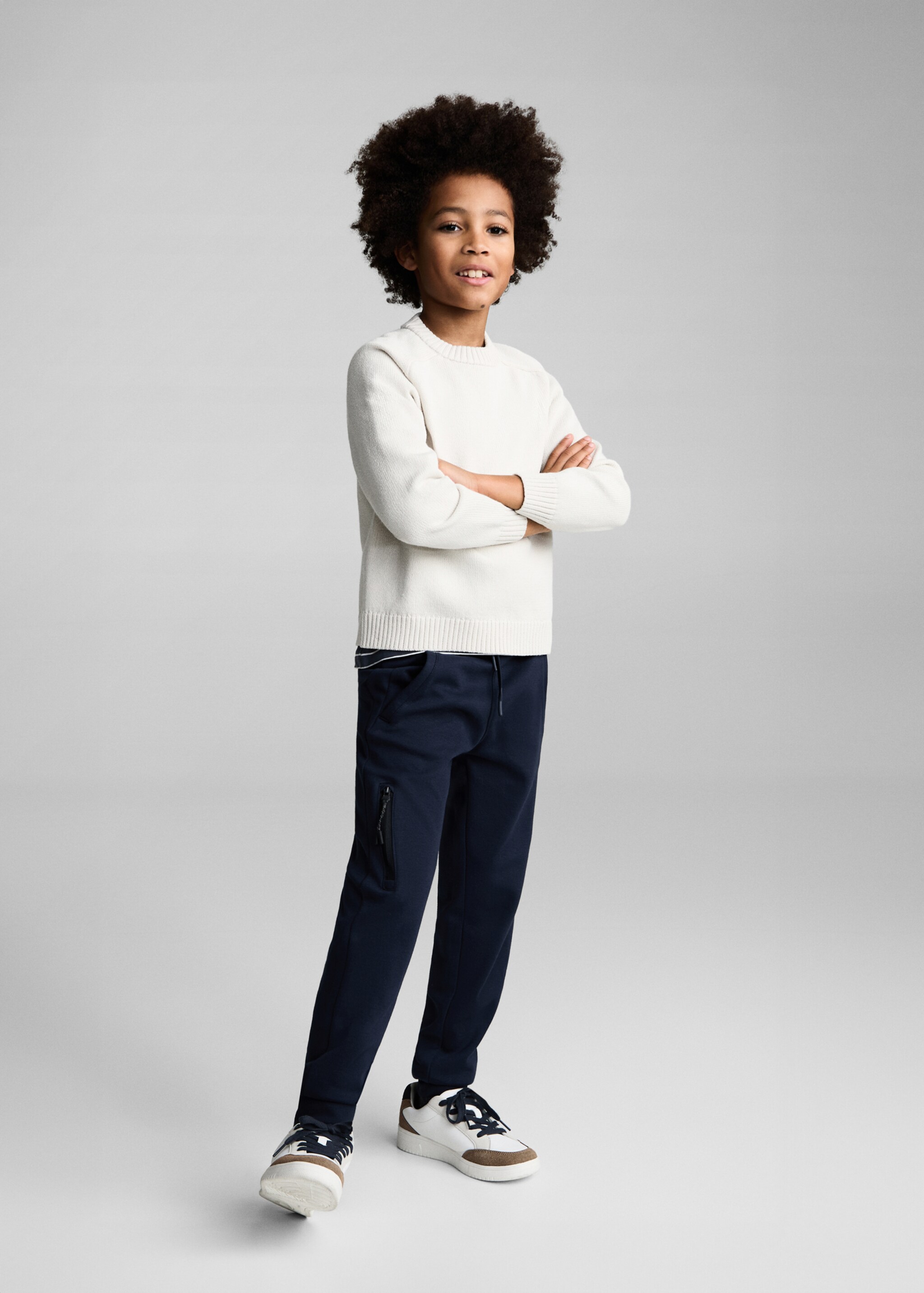 Jogger trousers with elastic waist - General plane, Dark Navy. Ref: 87051512-00.