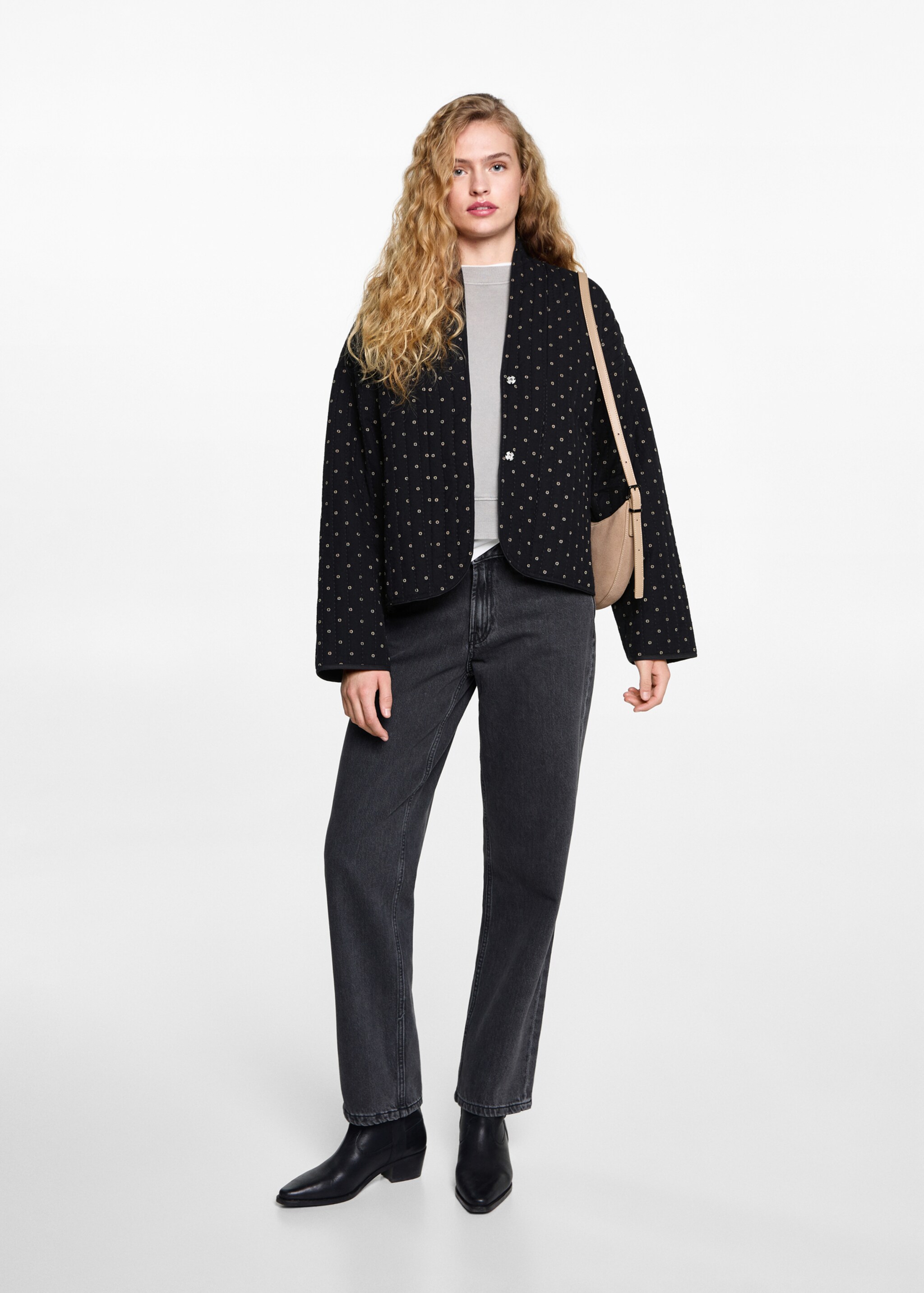 Blouson matelassé coton - Plan général, Noir. Ref: 87051513-00.