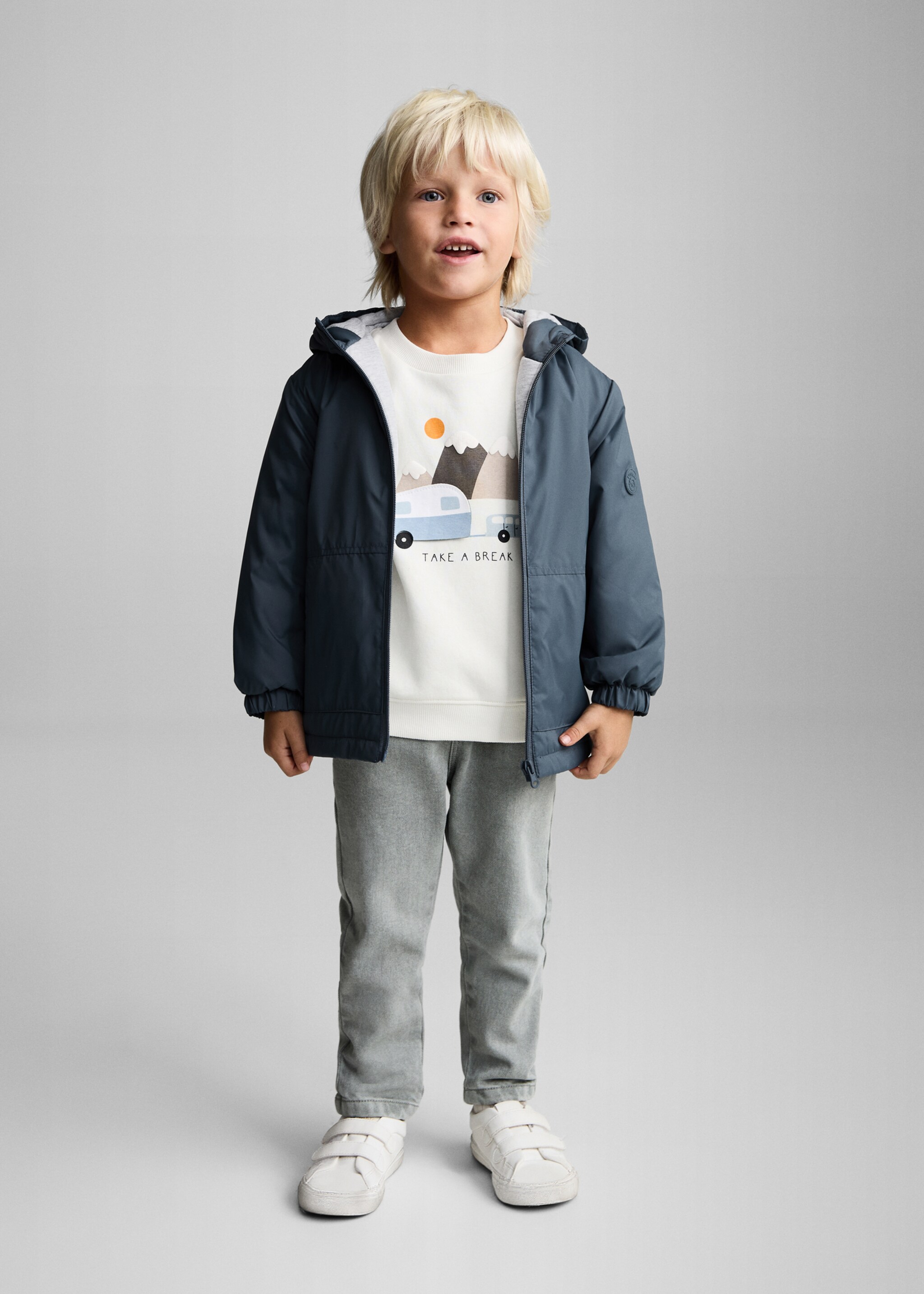 Hood puffer coat - General plane, Blue. Ref: 87052024-00.