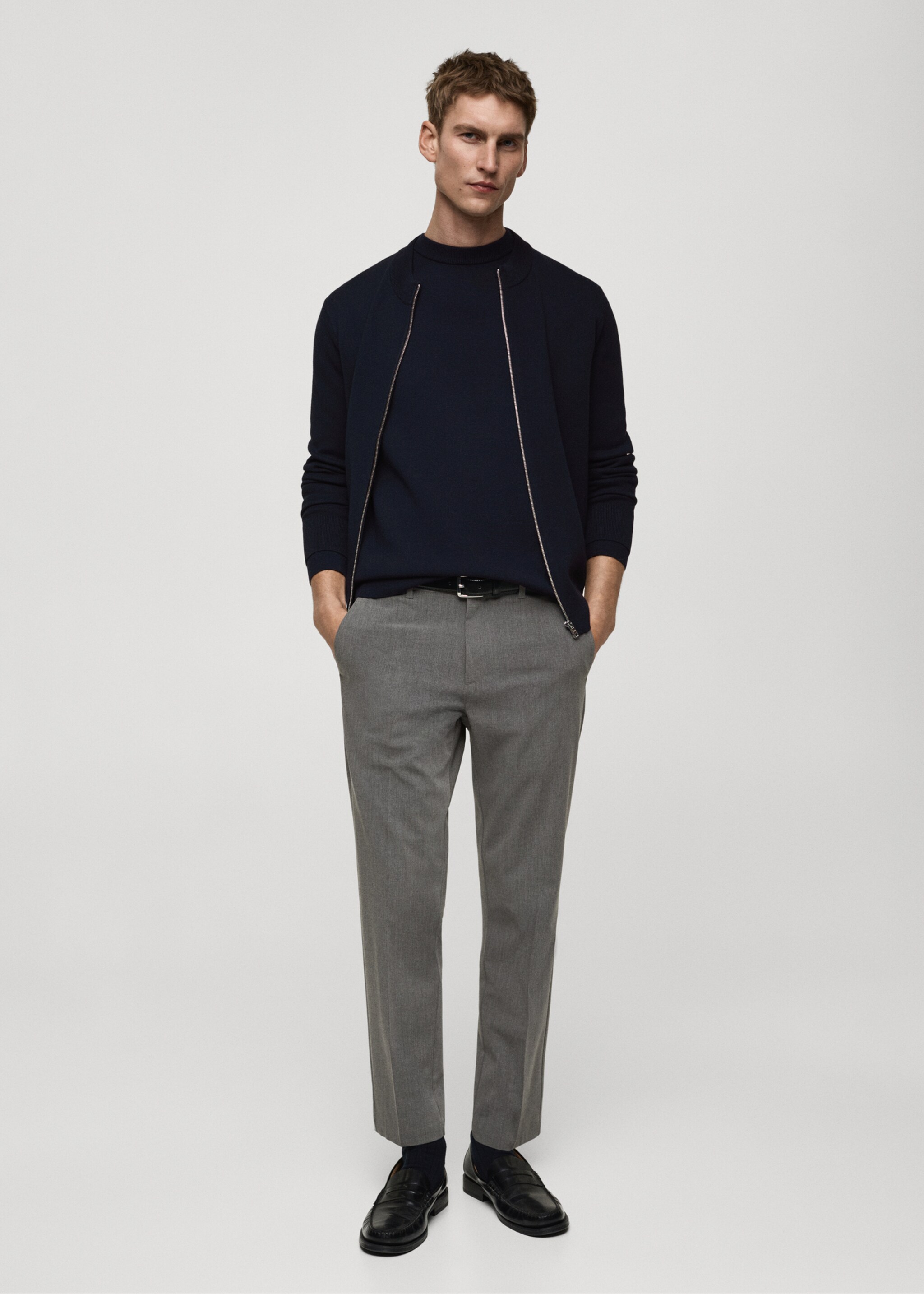 Zipped knit cardigan - General plane, Dark Navy. Ref: 87052890-00.