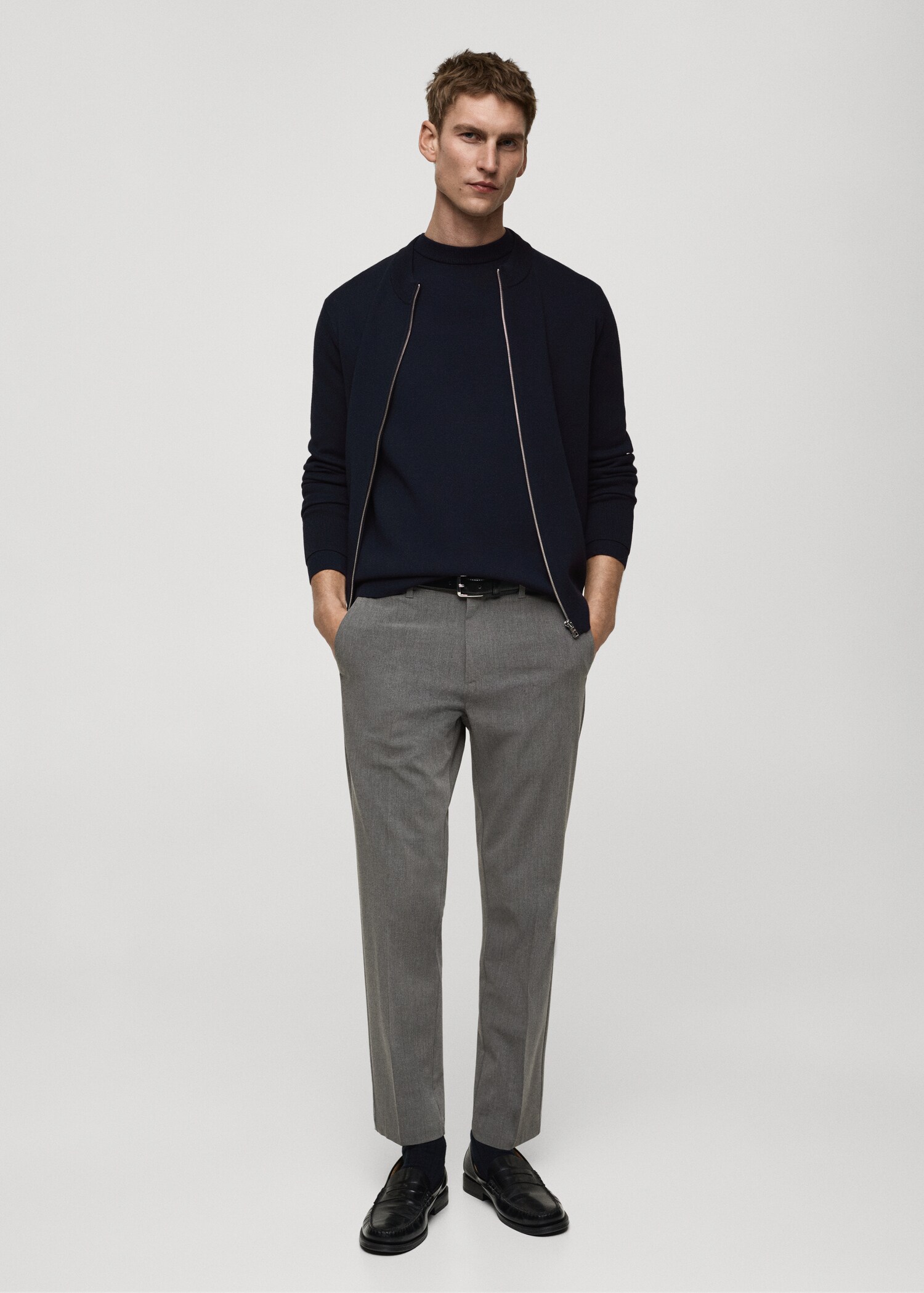 Zipped knit cardigan - General plane