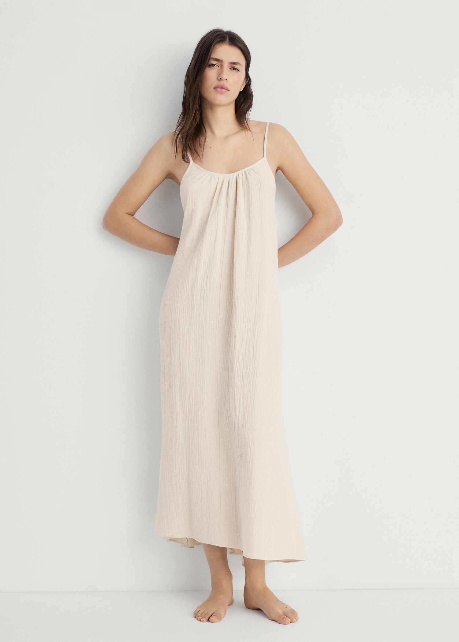 Unifarbenes Nachthemd aus Baumwolle - Allgemeine Ansicht