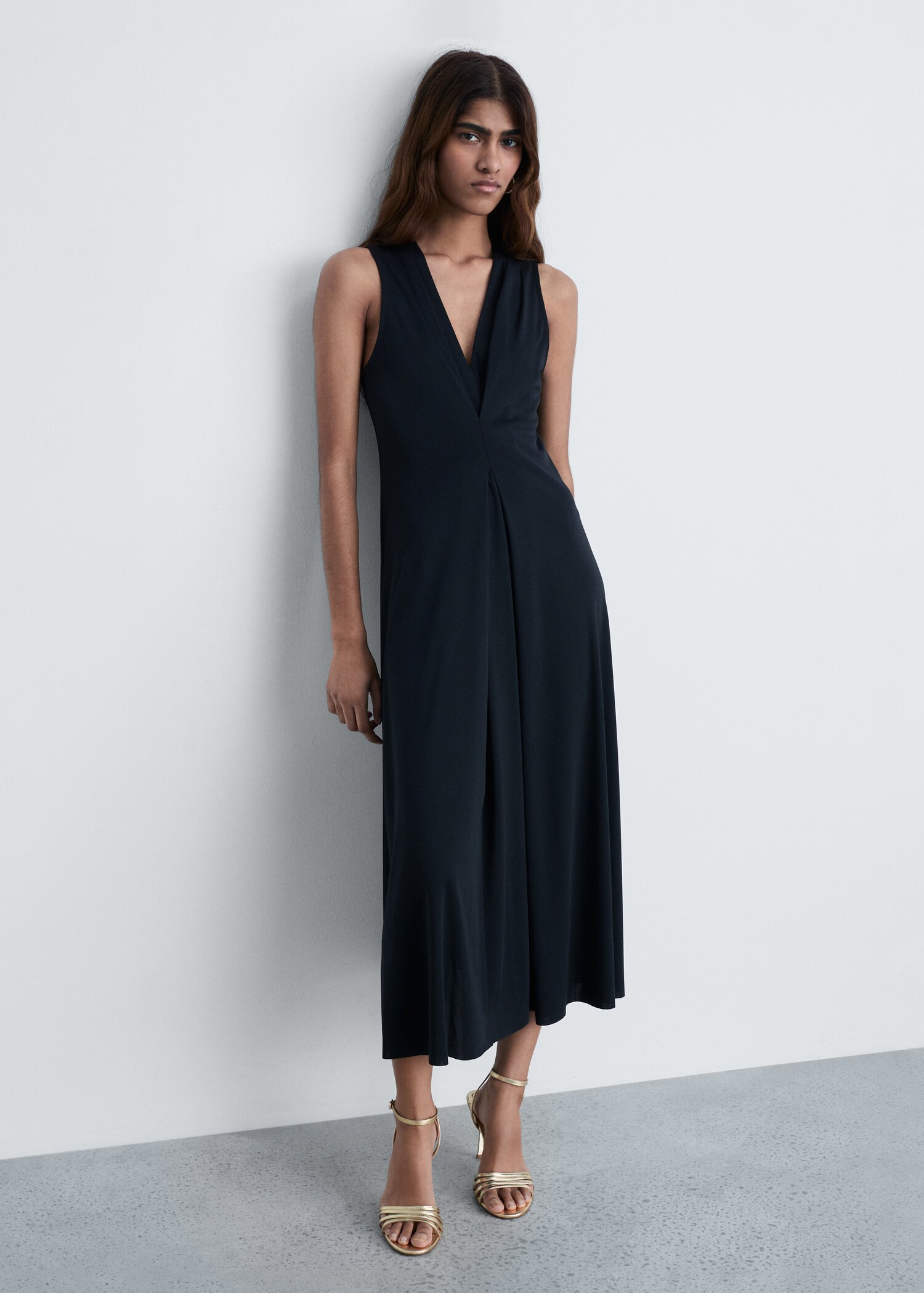 Robe en maille col V - Plan général