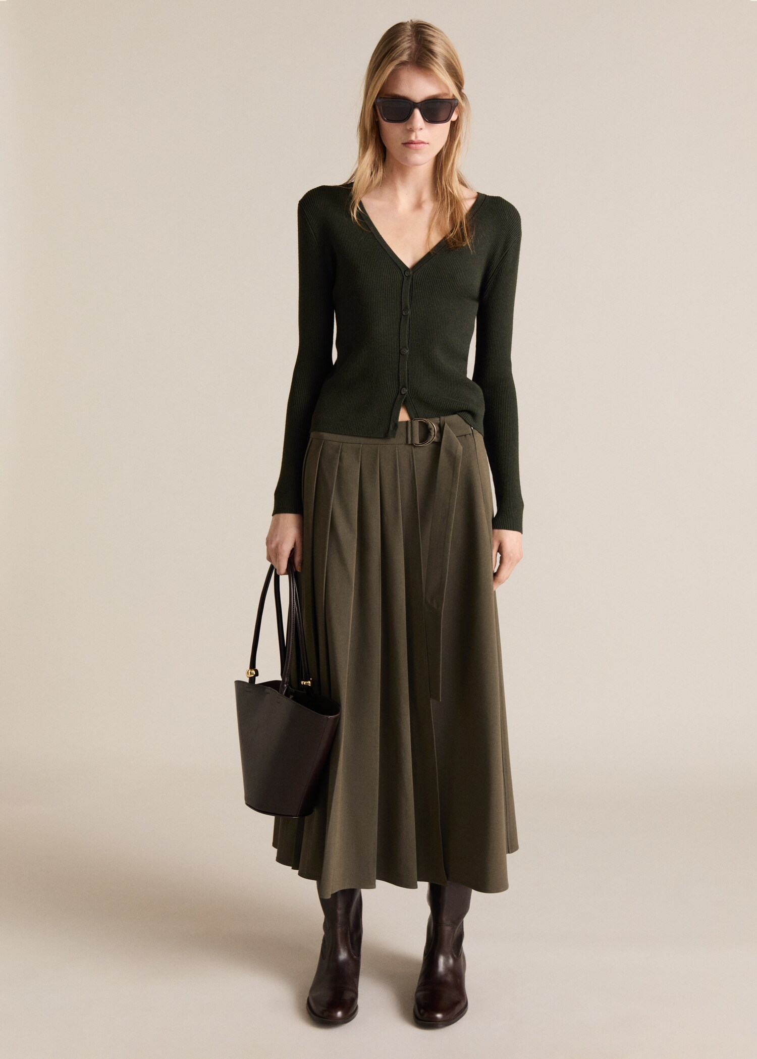 Úpletový kardigan s výstřihem do V - Celkový náhled