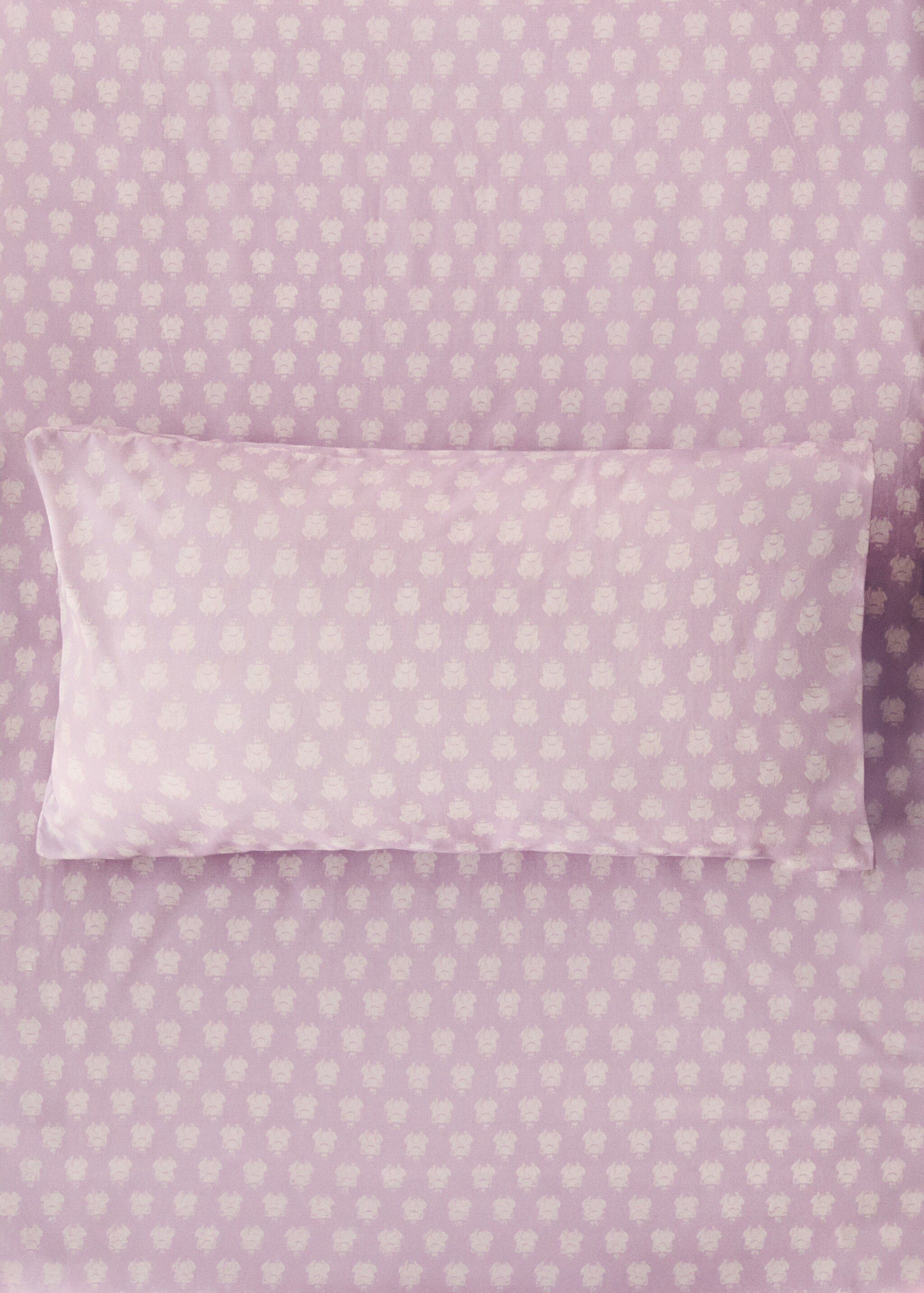 Cotton percale printed children's pillowcase 30x50 cm - General plane, Medium Pink. Ref: 87054089-00.