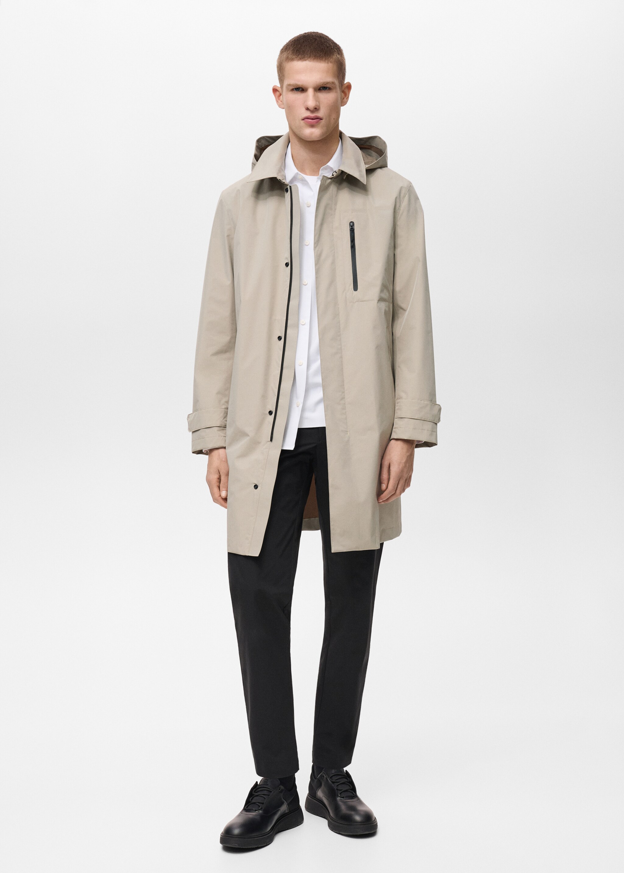 Wasserdichter Parka mit COOLMAX®-Technologie - Allgemeine Ansicht, Sandfarben. Ref: 87054388-00.