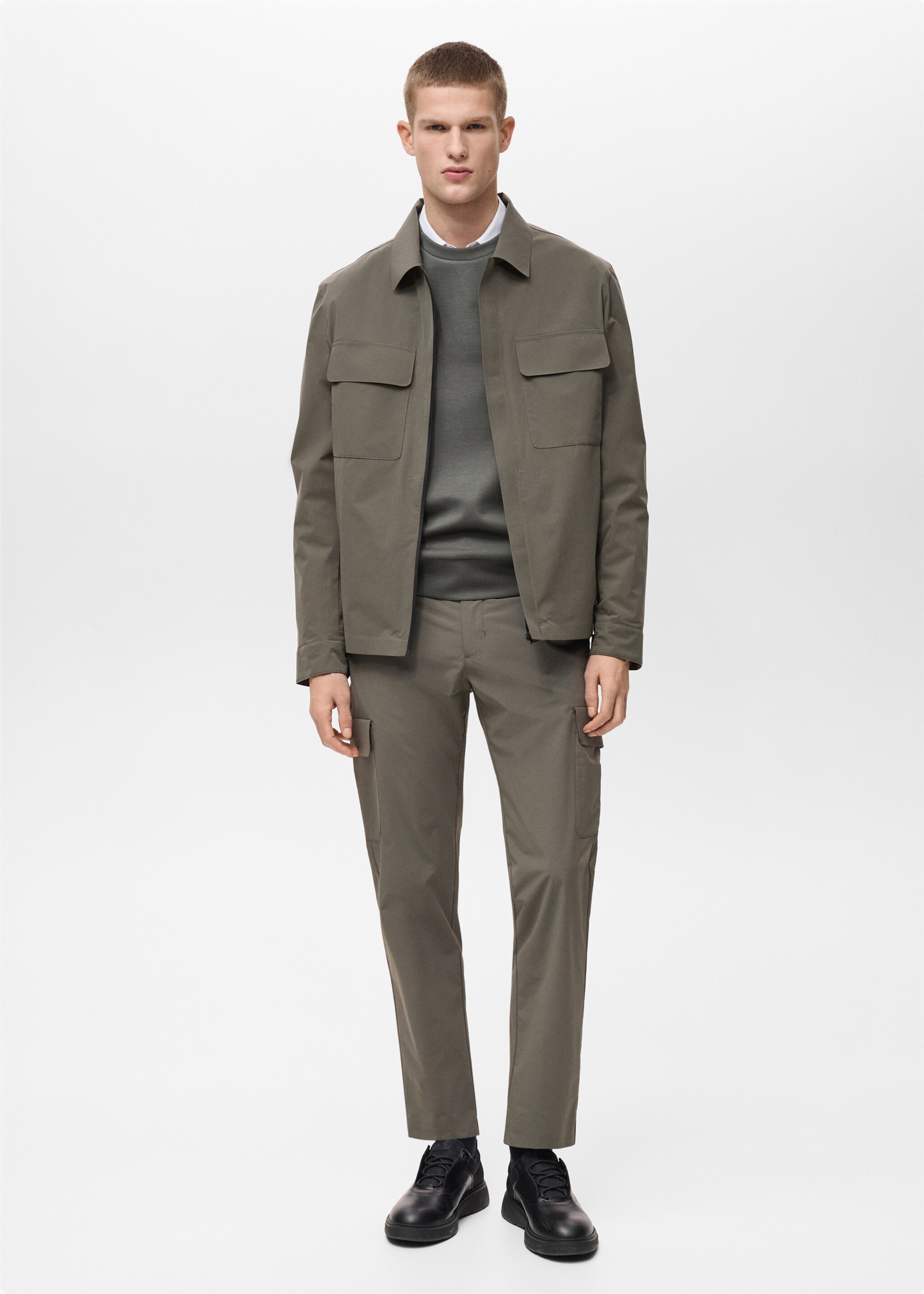 Thermoregulating comfort stretch cargo trousers - General plane, Medium Green. Ref: 87054390-00.