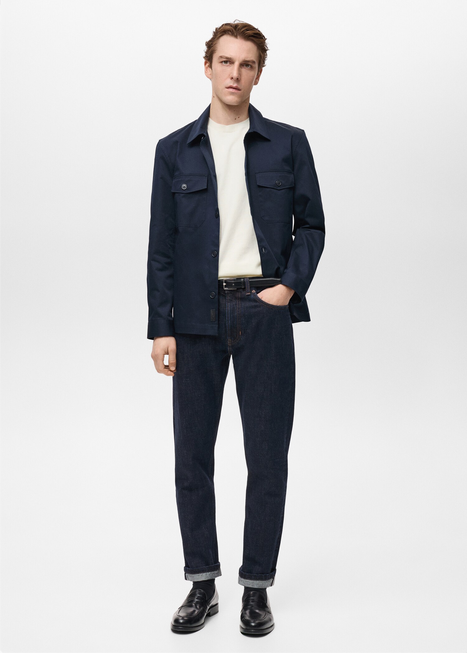 Tapered-fit selvedge jeans - General plane