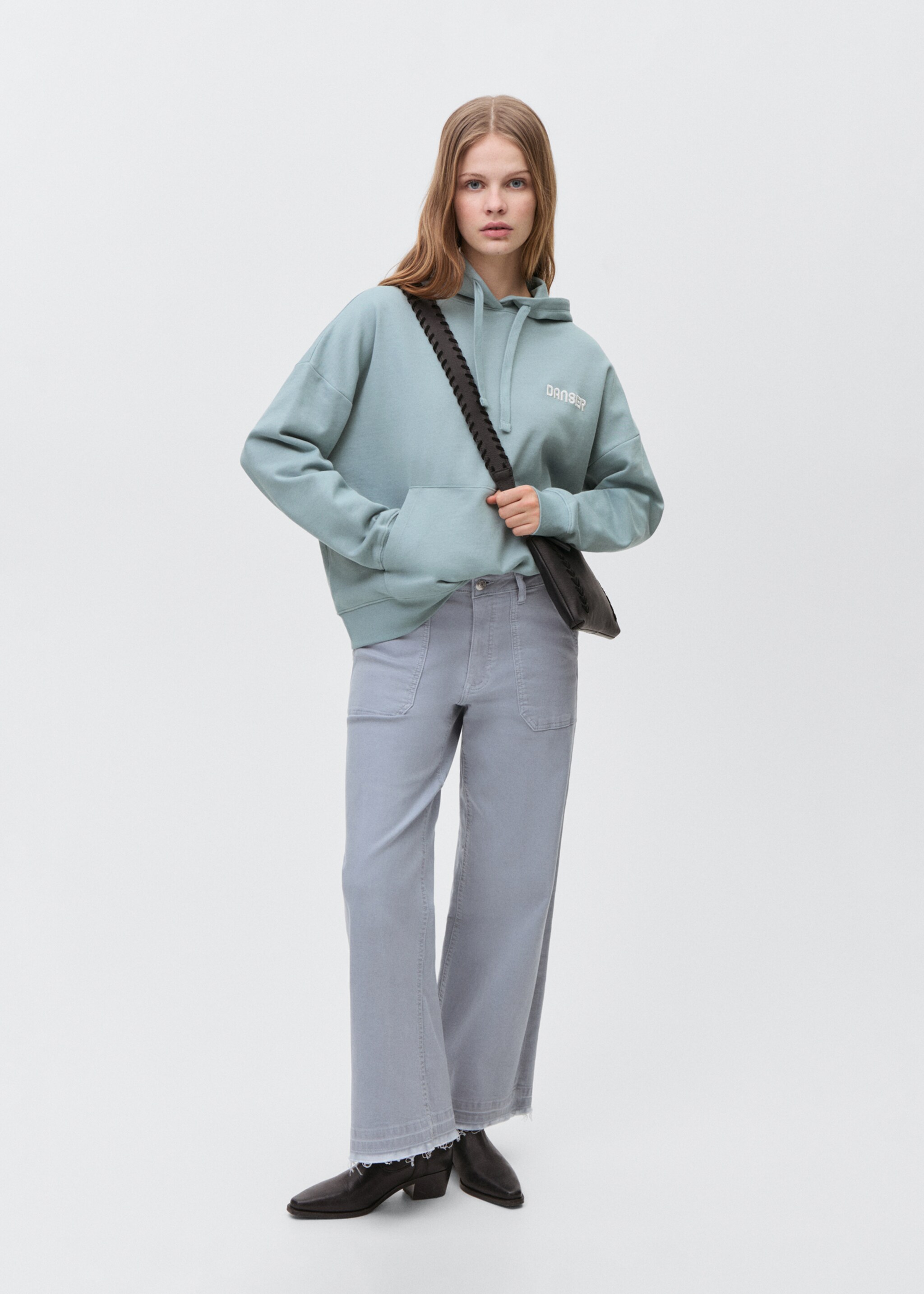 Hoodie cotton sweatshirt - General plane, Pastel Green. Ref: 87054785-00.