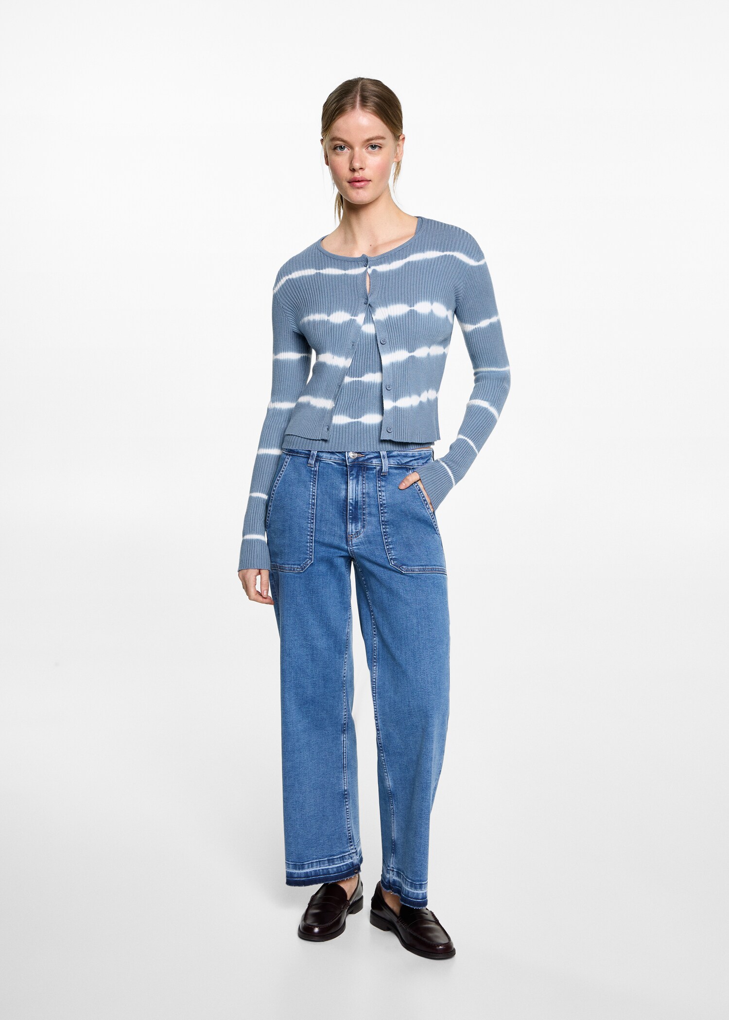 Fijn gebreid vest - Overzichtstekening