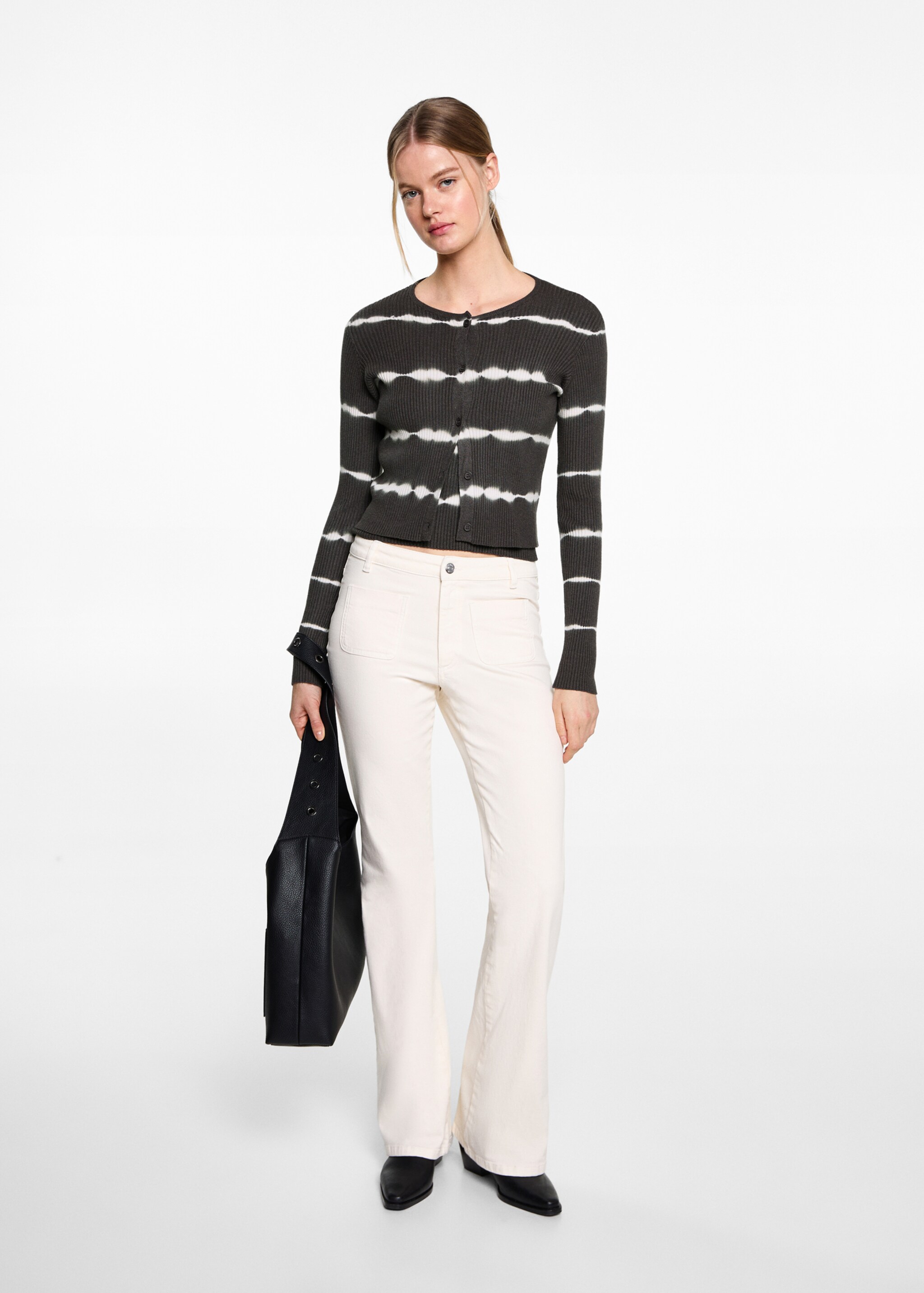 Fijn gebreid vest - Overzichtstekening, Antraciet. Ref: 87054786-00.