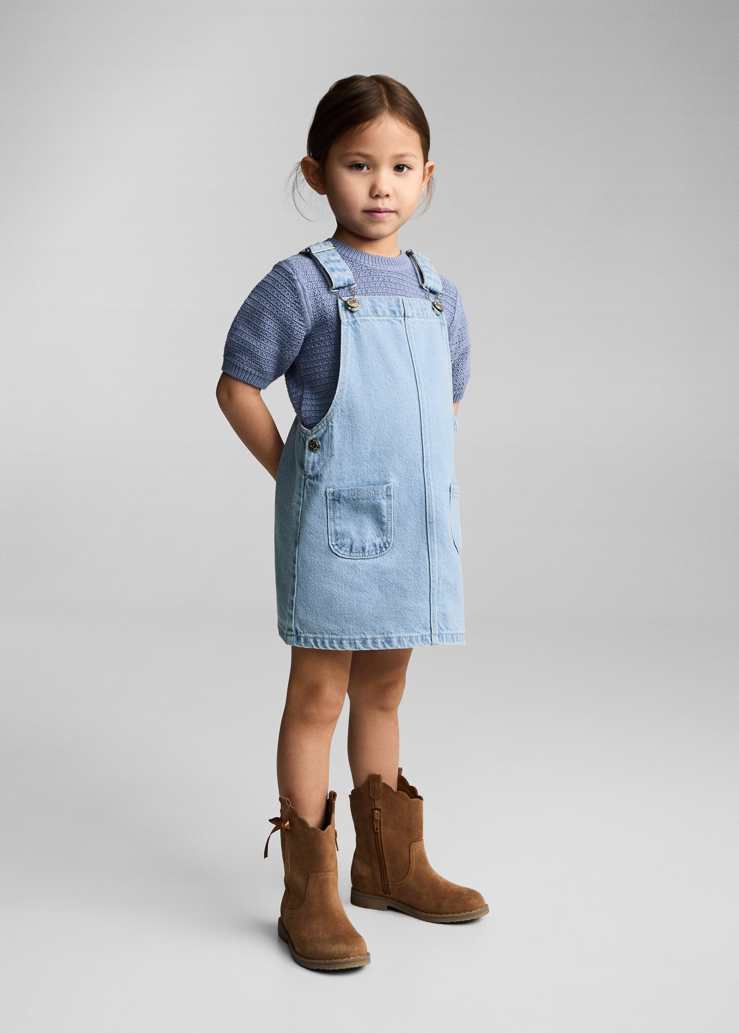 Pull en maille de coton manches courtes - Plan général