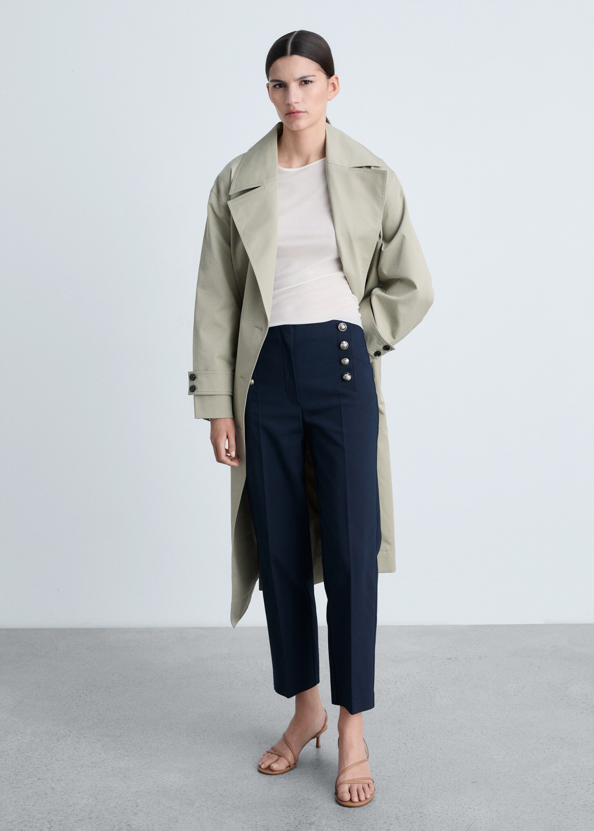 Rechte broek met sieraadknopen - Overzichtstekening, Donkermarine. Ref: 87054801-00.