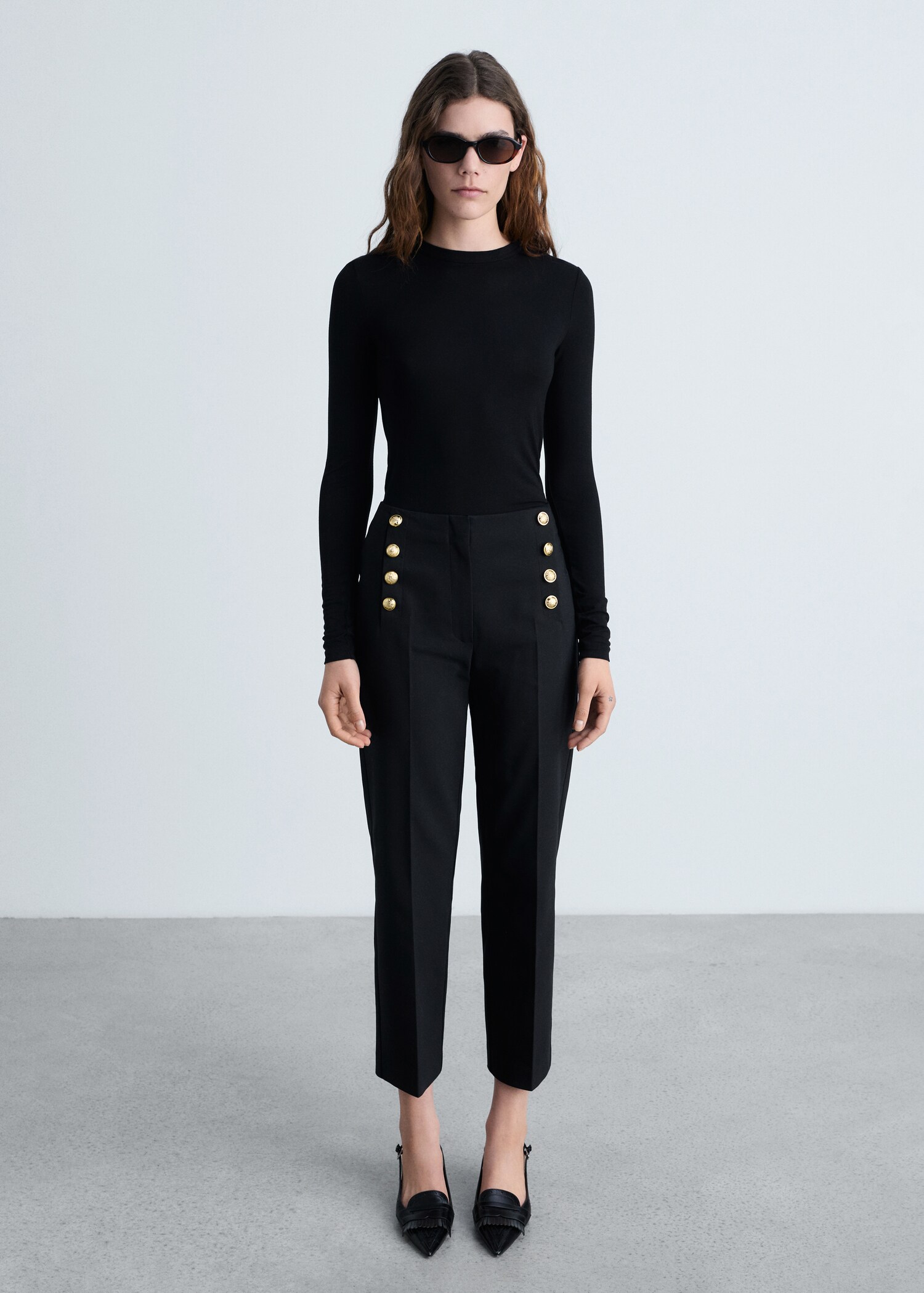 Rechte broek met sieraadknopen - Overzichtstekening