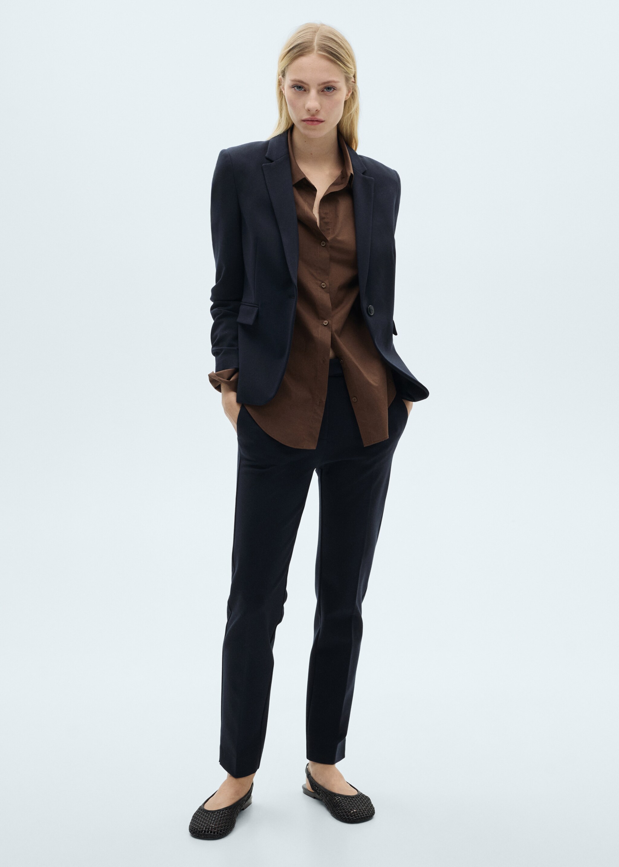 Straight mid-rise trousers - General plane, Dark Navy. Ref: 87054808-00.