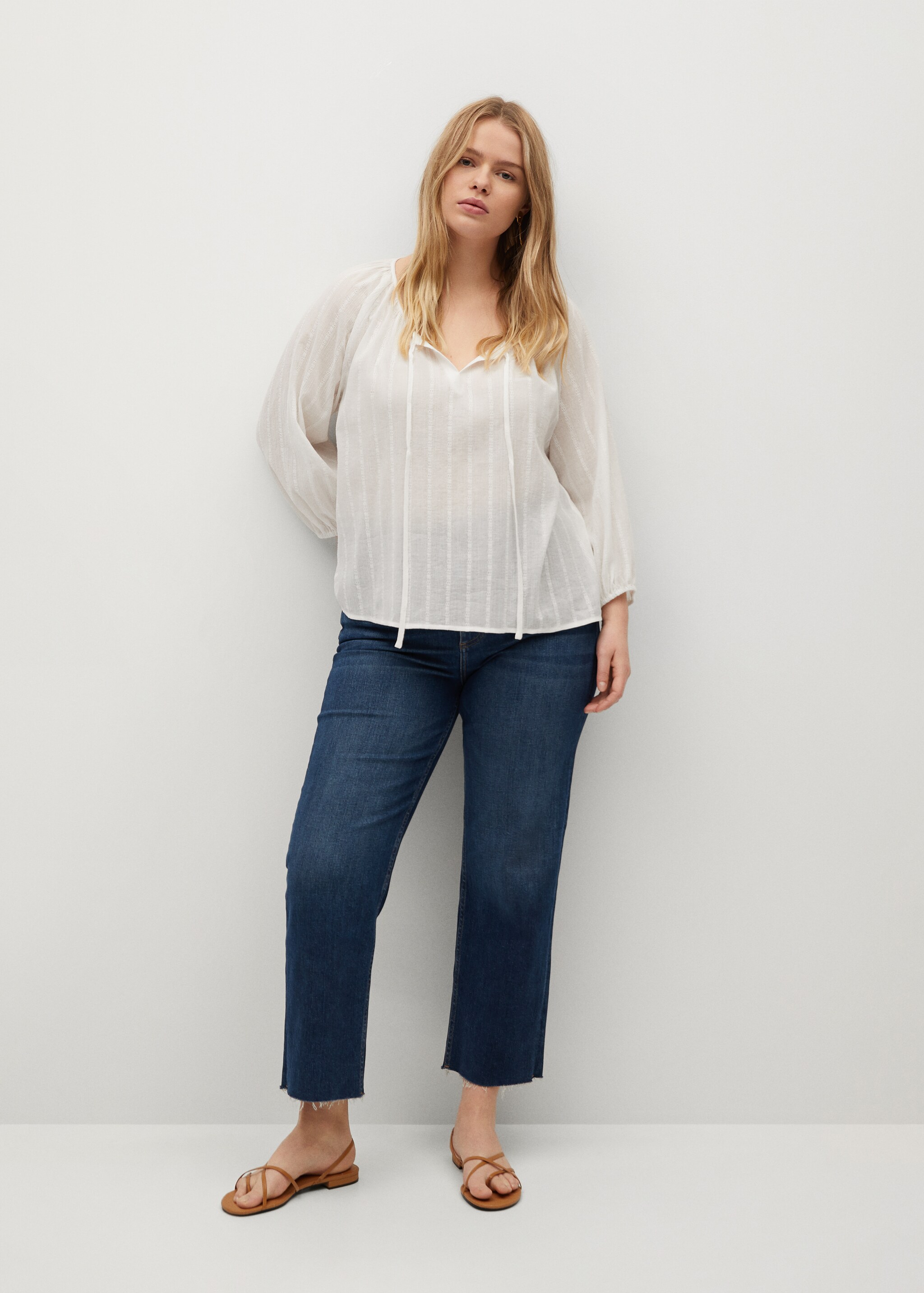 Blusa algodón lazo - Plano general