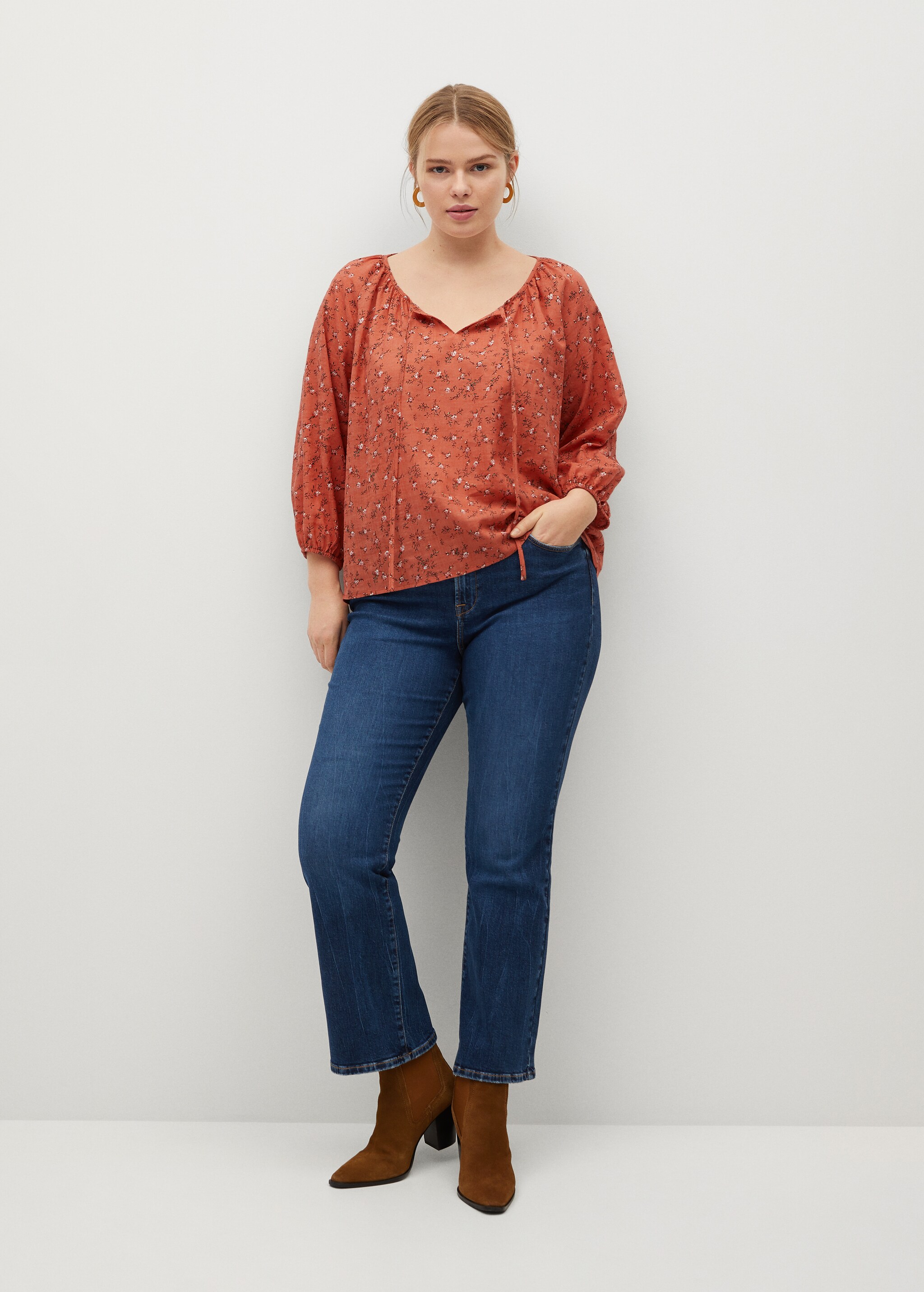 Blusa algodón lazo - Plano general