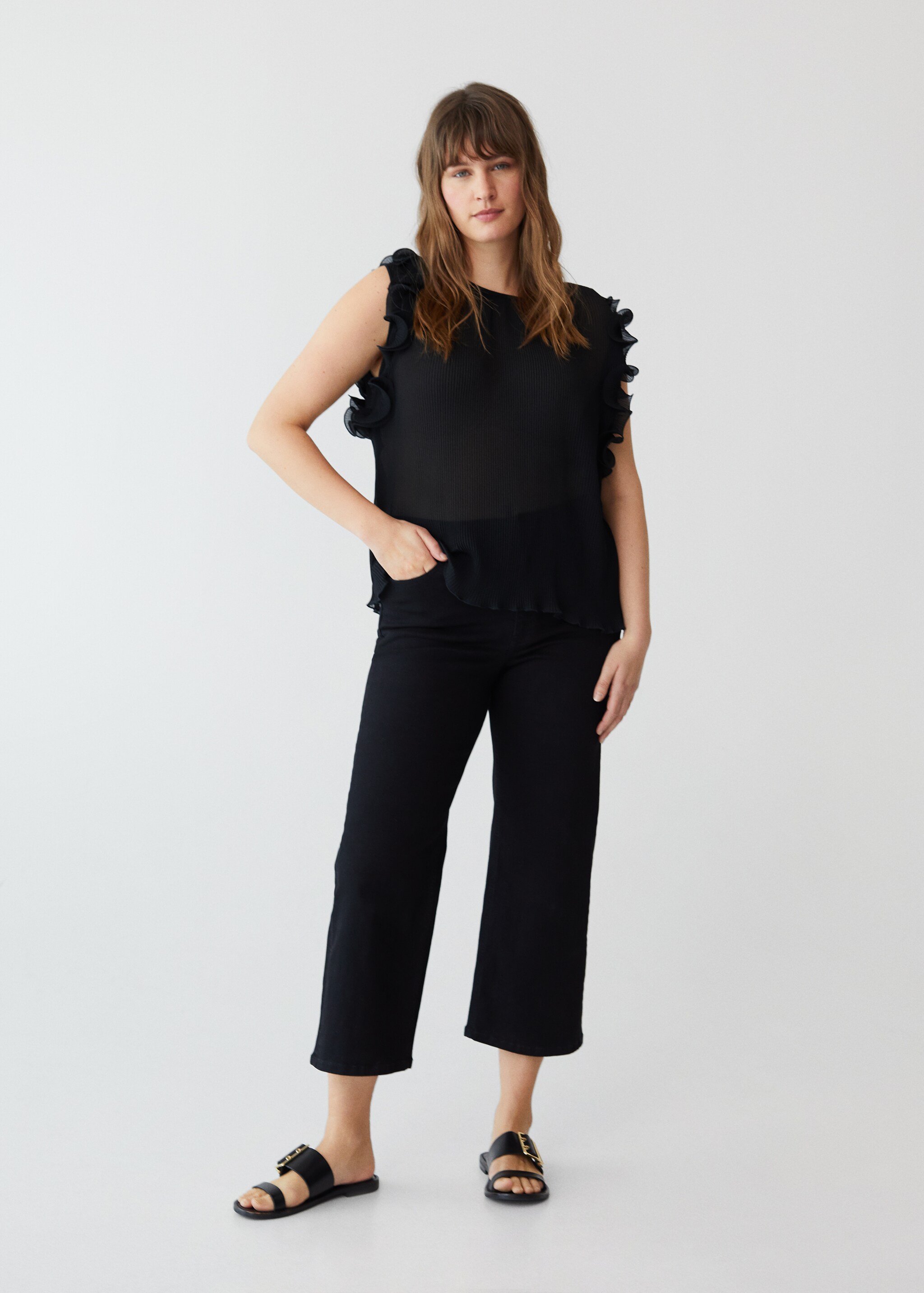 Blusa plisada volantes - Plano general