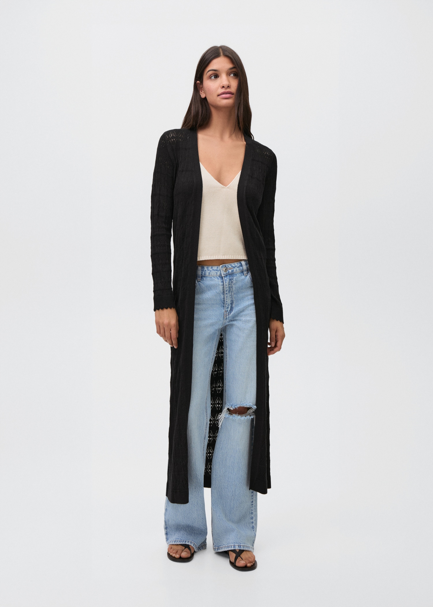 Lang ajour vest - Overzichtstekening