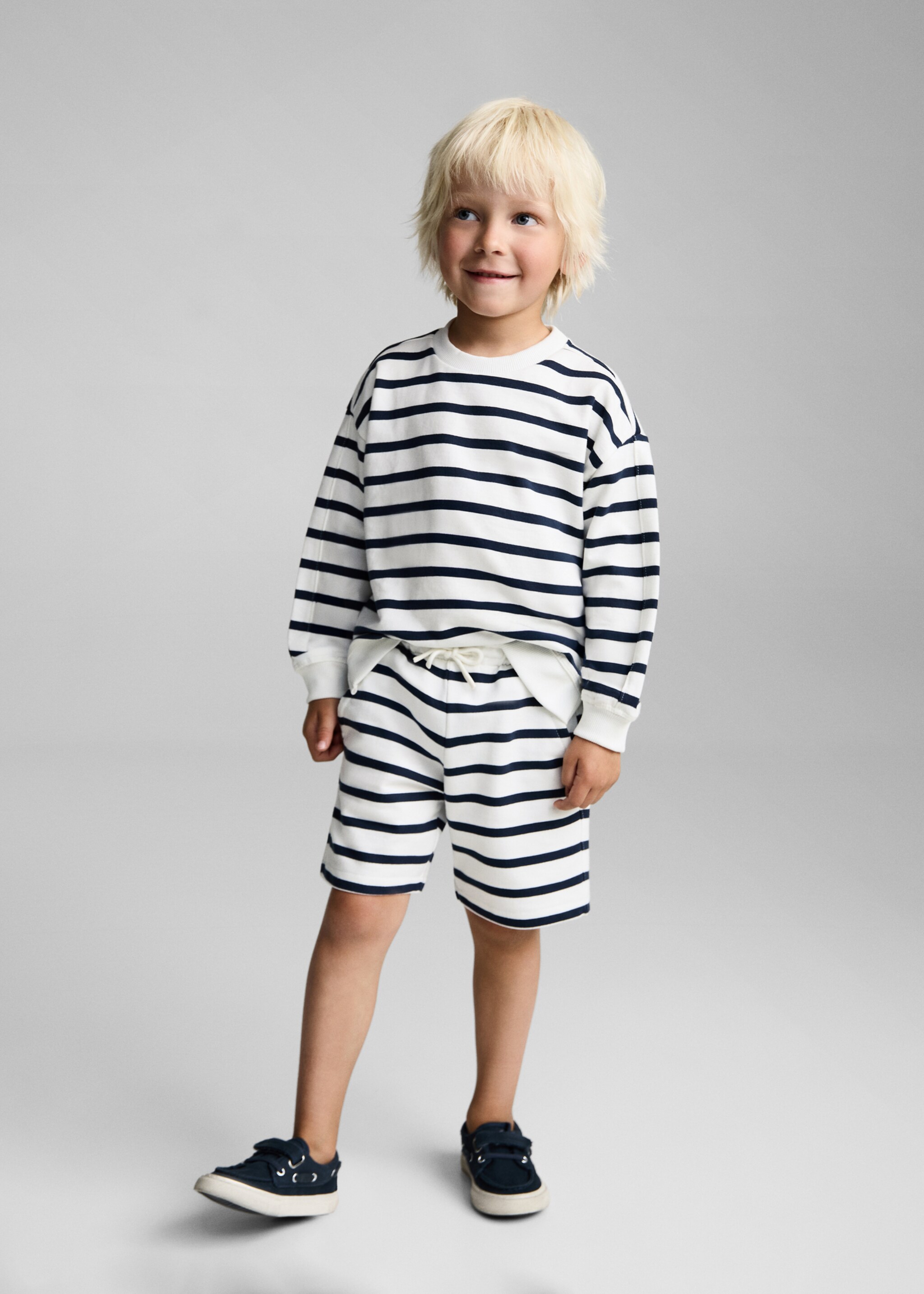 Striped cotton-blend sweatshirt - General plane, Dark Navy. Ref: 87055962-00.