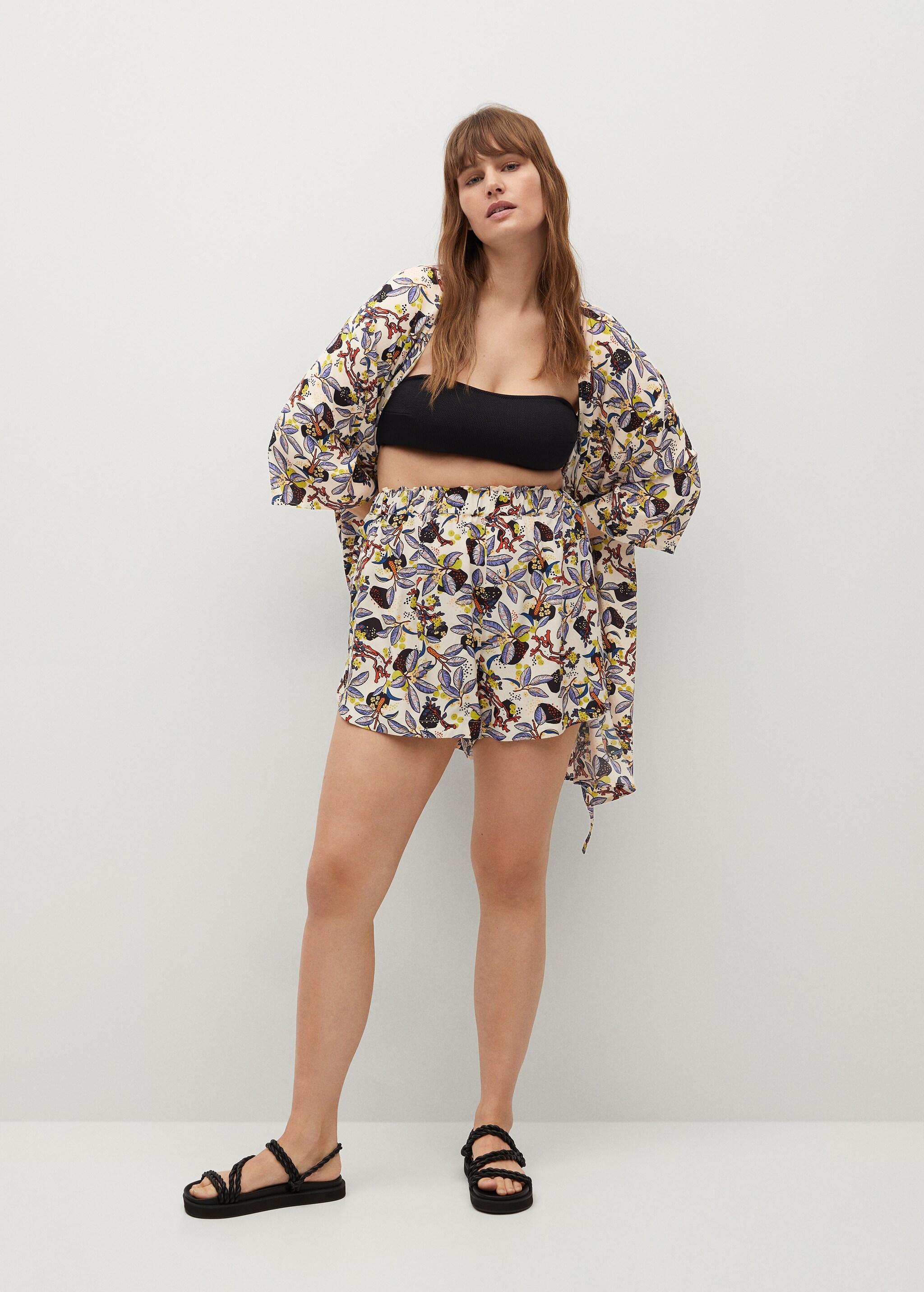 Printed flowy shorts - General plane