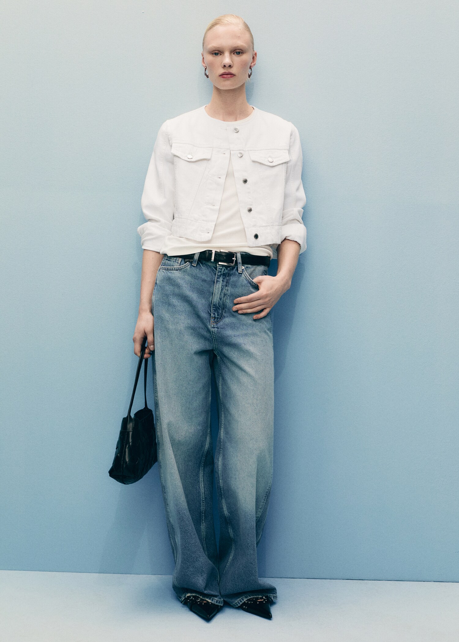 Crop denim jacket - General plane