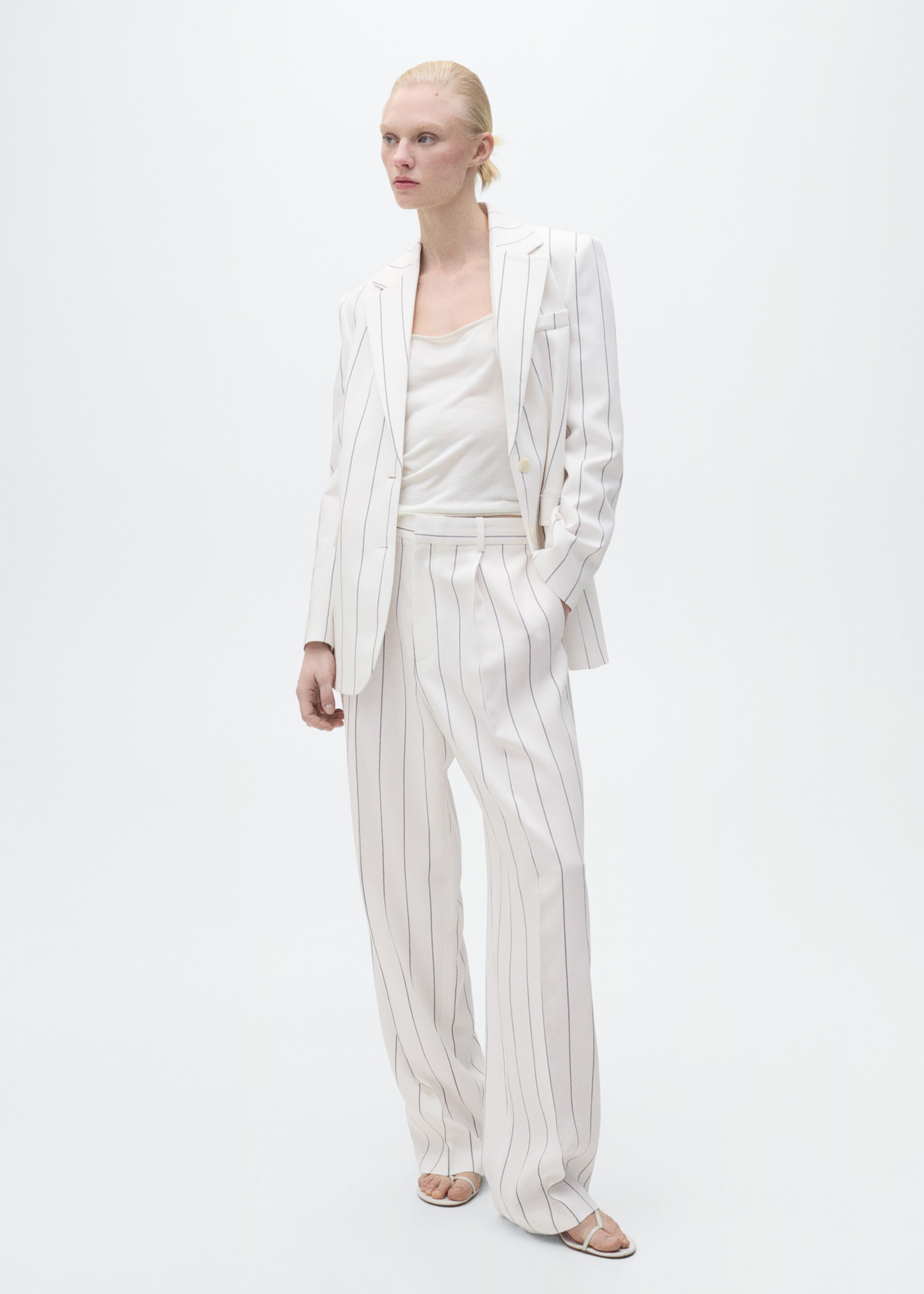 Striped suit trousers - General plane, White. Ref: 87057195-00.