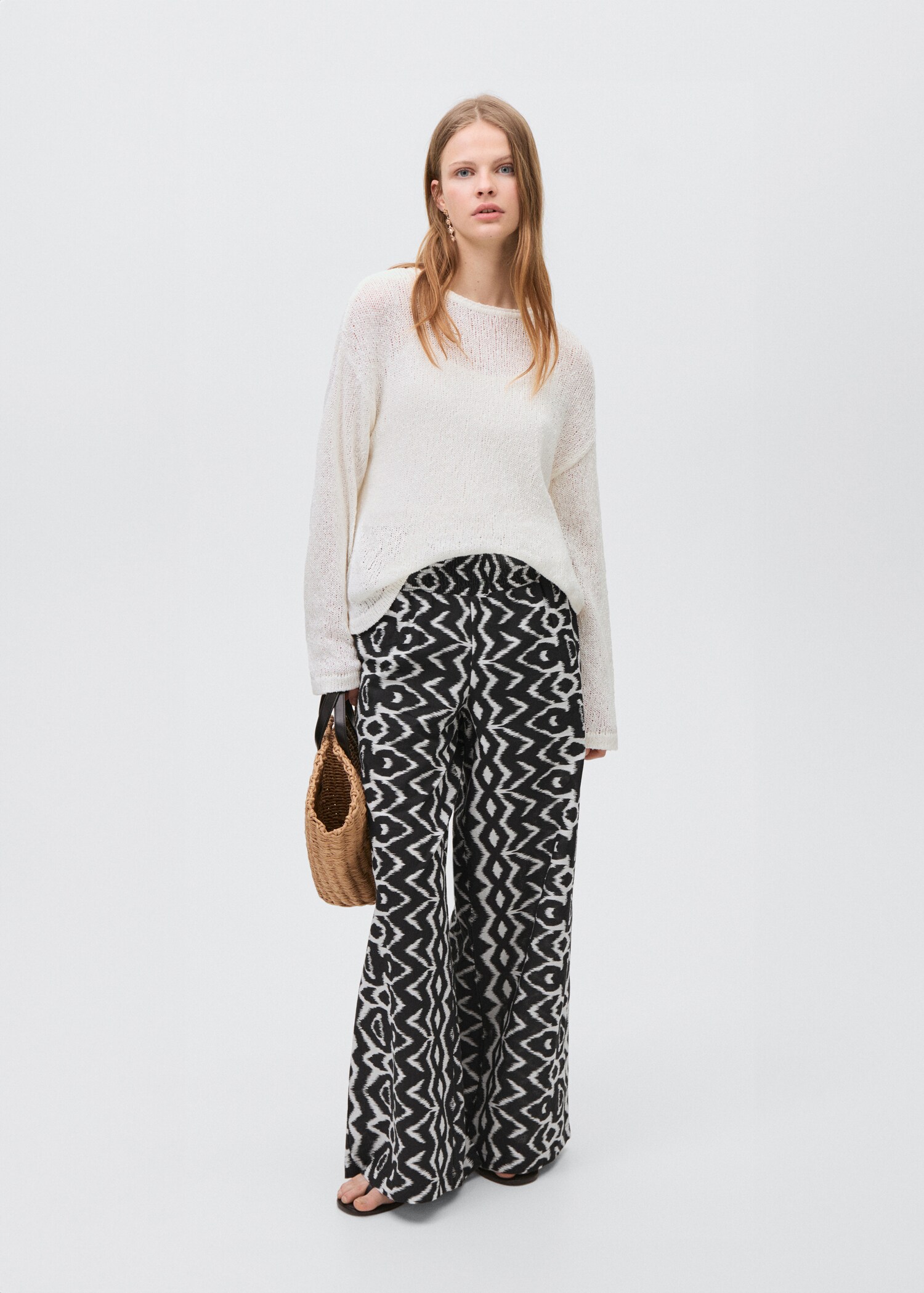 Pantalón recto estampado - Plano general