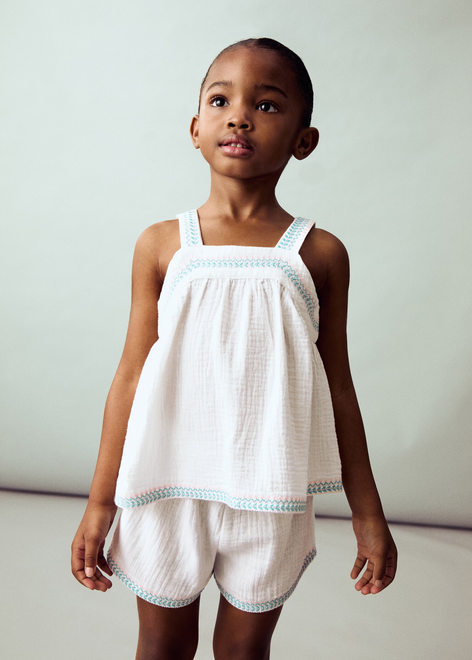 Shorts bambula brodat - Pla general