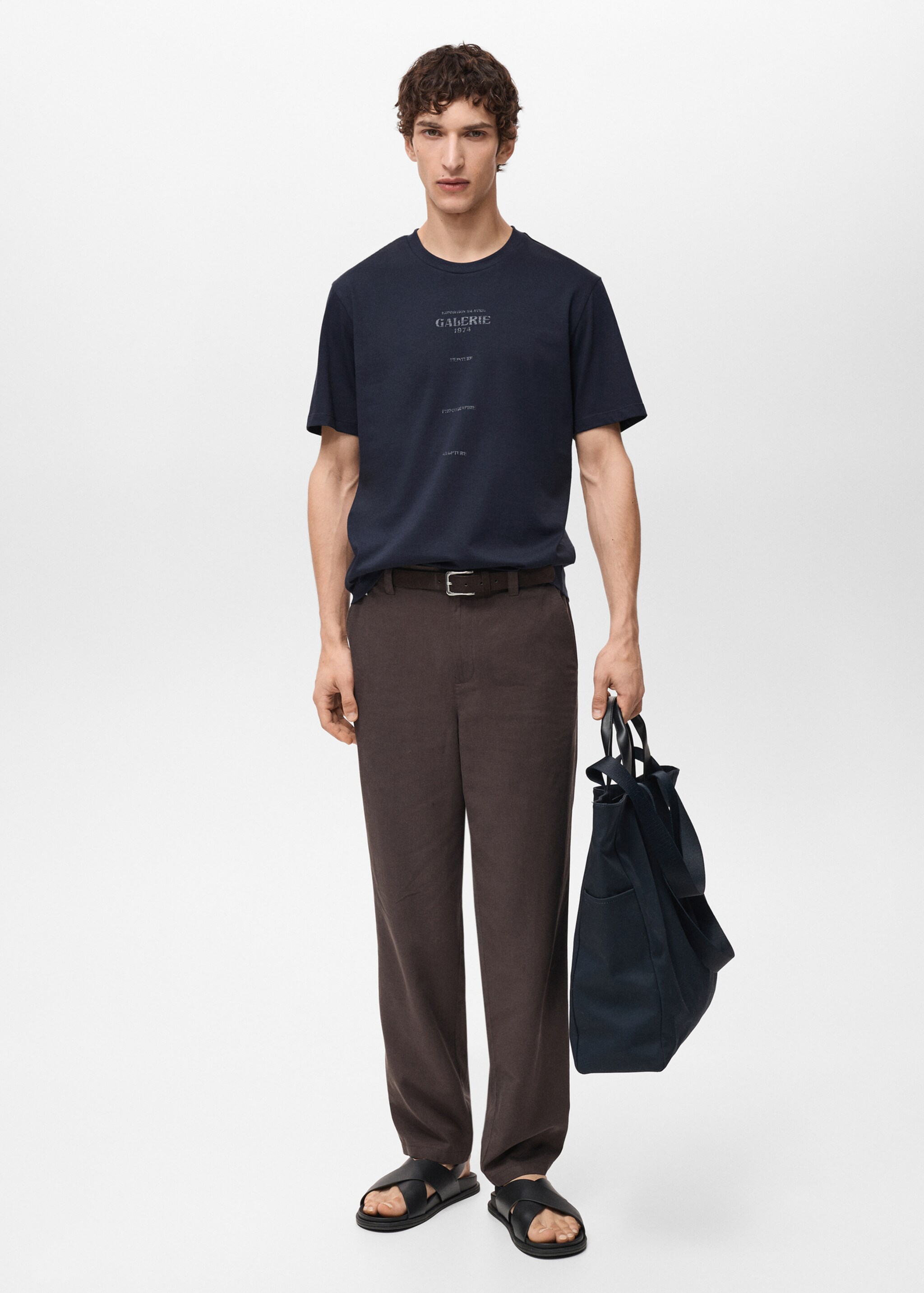 Short-sleeved printed t-shirt - General plane, Dark Navy. Ref: 87057902-00.