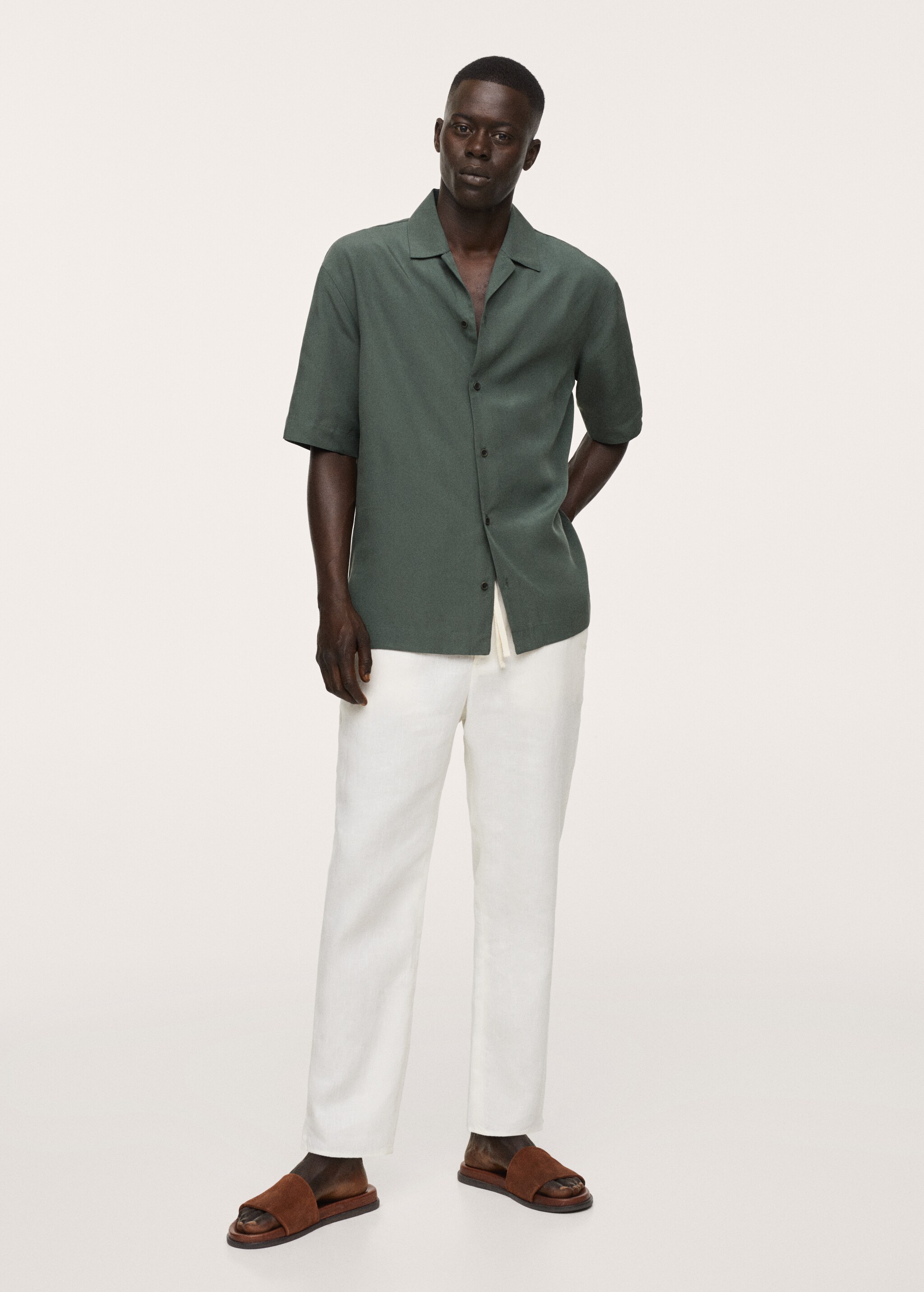 Camisa lyocell lino bowling - Plano general