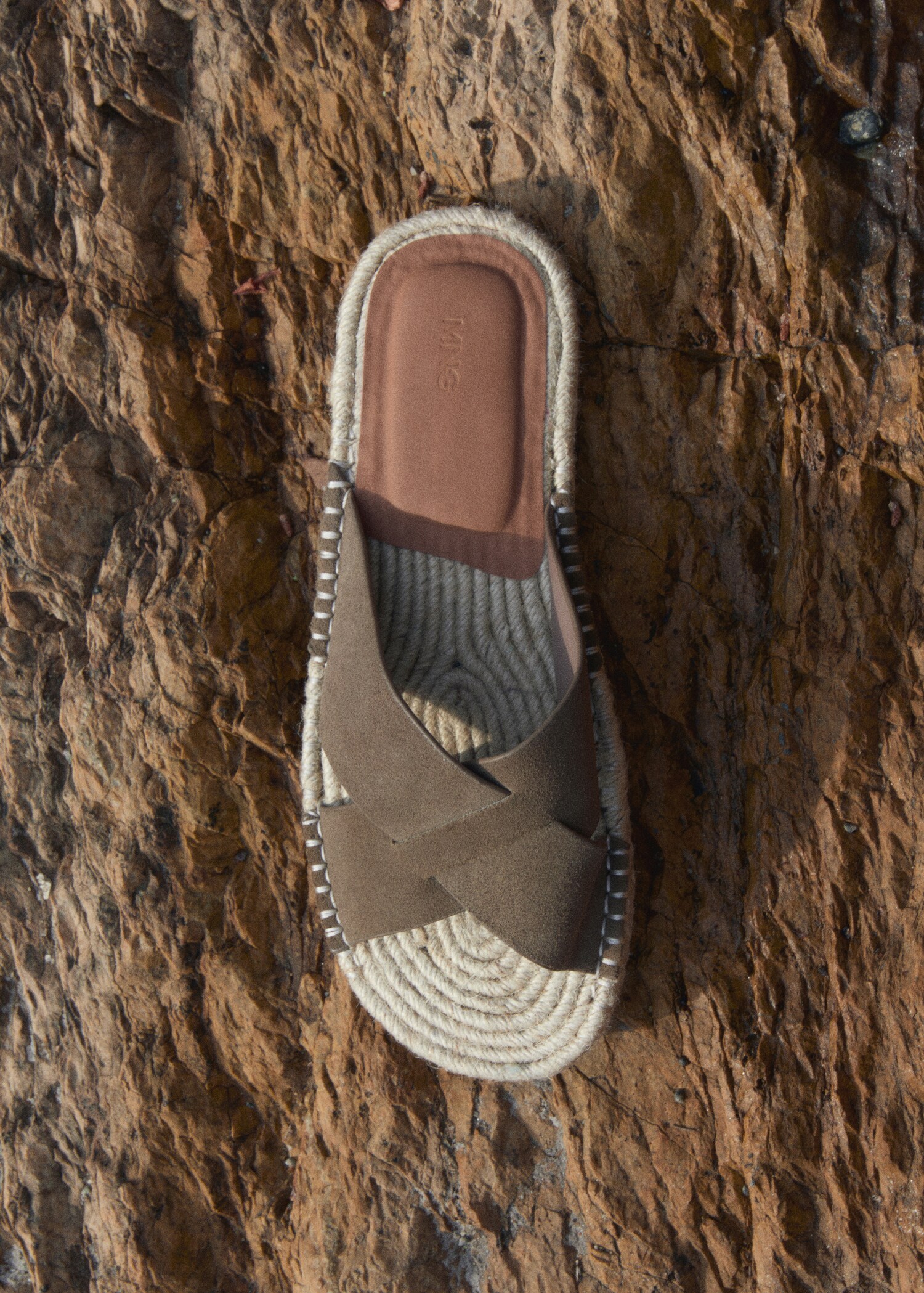 Sandales cuir nappa lanières croisées - Plan général