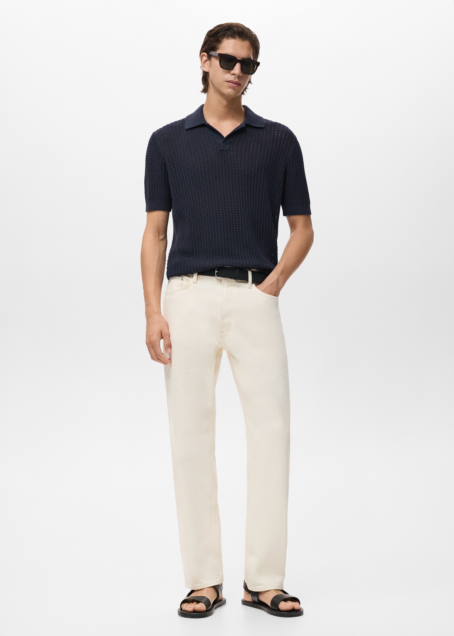Polo punto algodón calado - Plano general