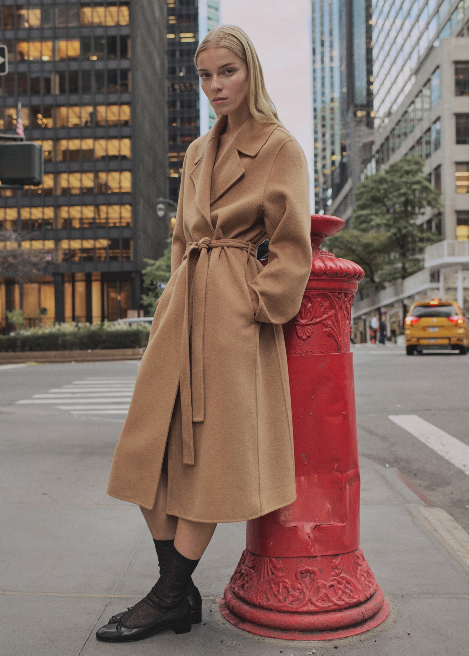 Bailarina tacón piel lazo - Plano general