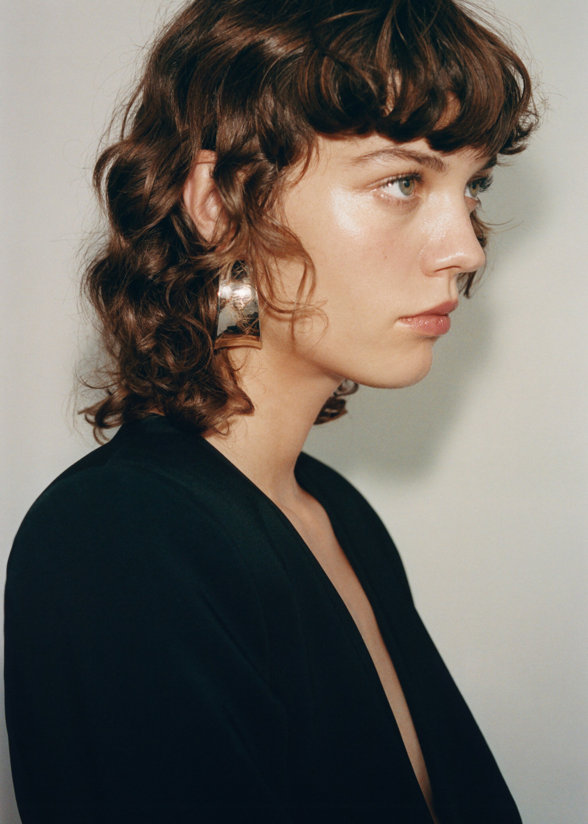 Wavy maxi relief earrings - General plane, Silver. Ref: 87060423-00.