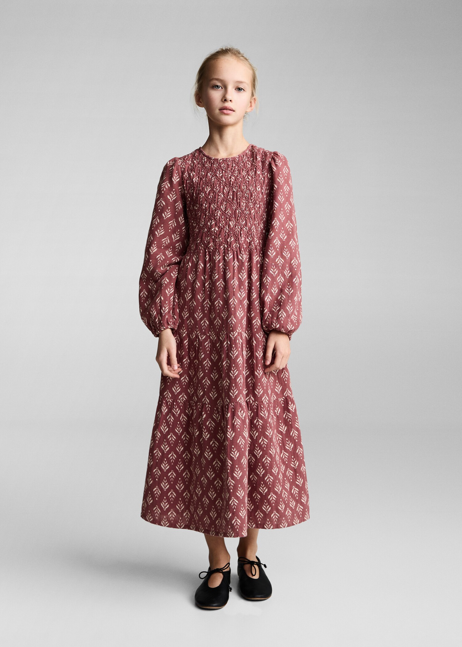 Ruffled printed dress - General plane