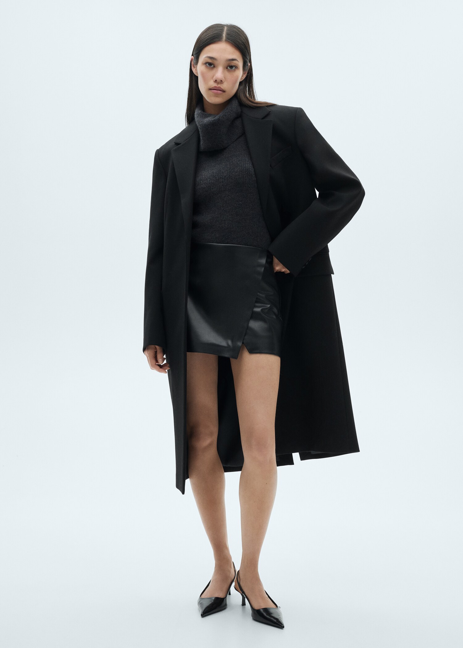 Faux-leather culottes - General plane