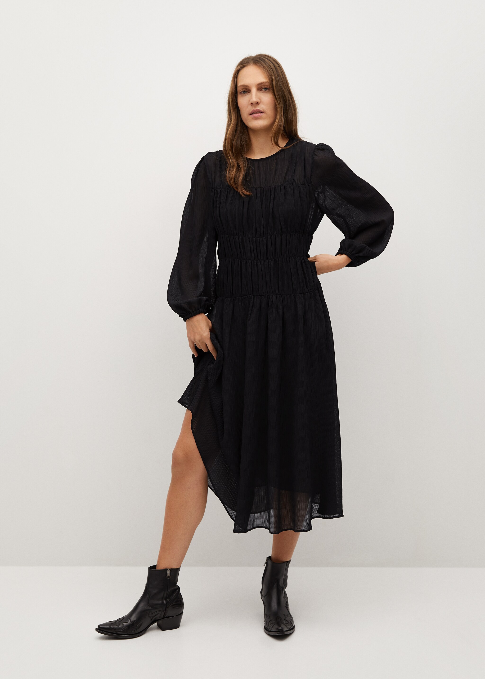 Flowy pleated dress - General plane