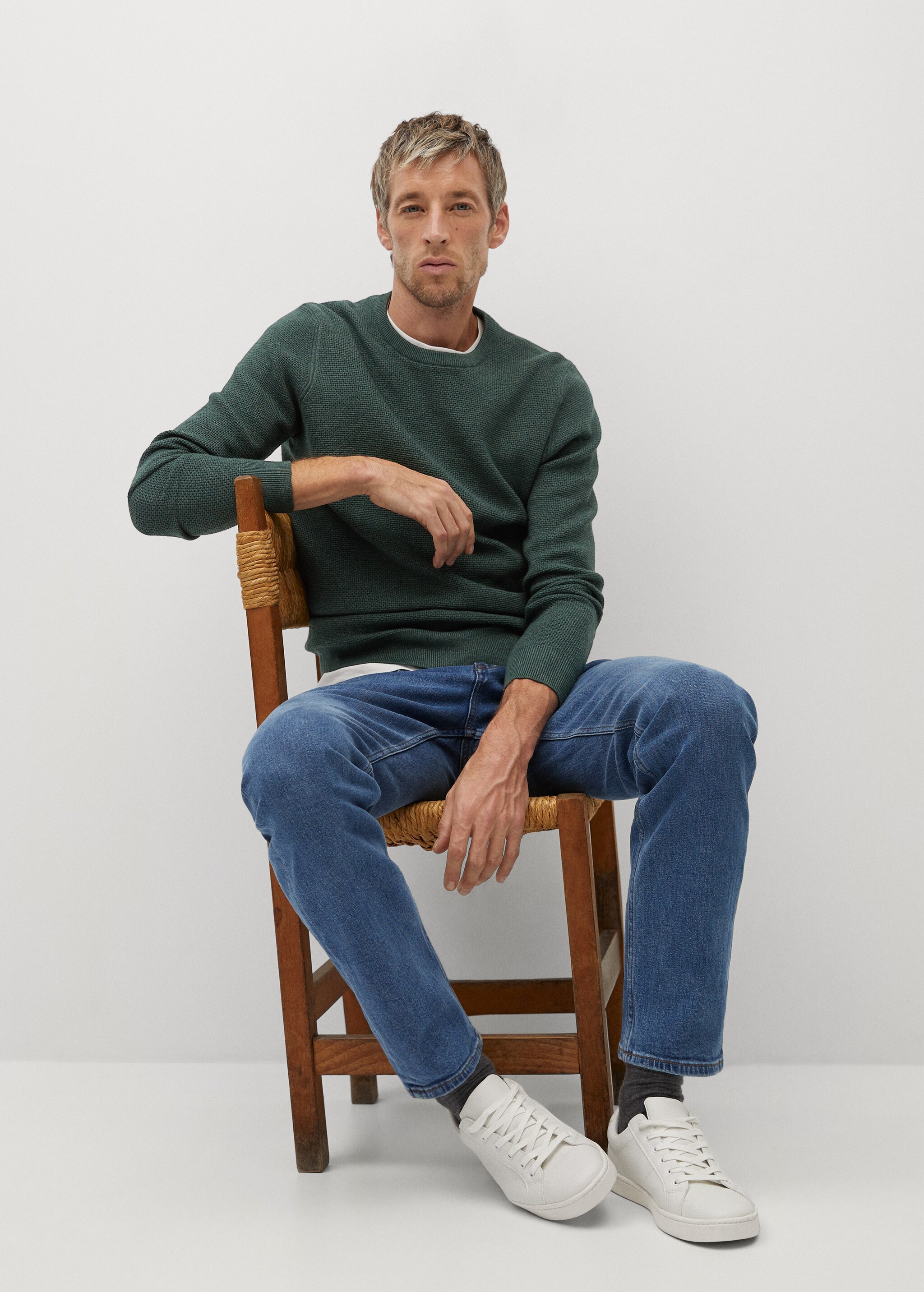 Structured cotton sweater - General plane