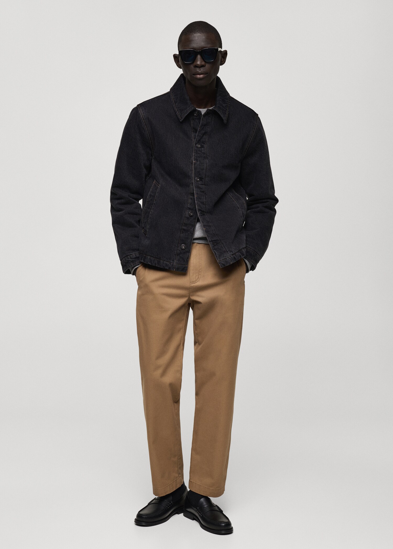 Bavlněné kalhoty regular fit se šňůrkou - Celkový náhled