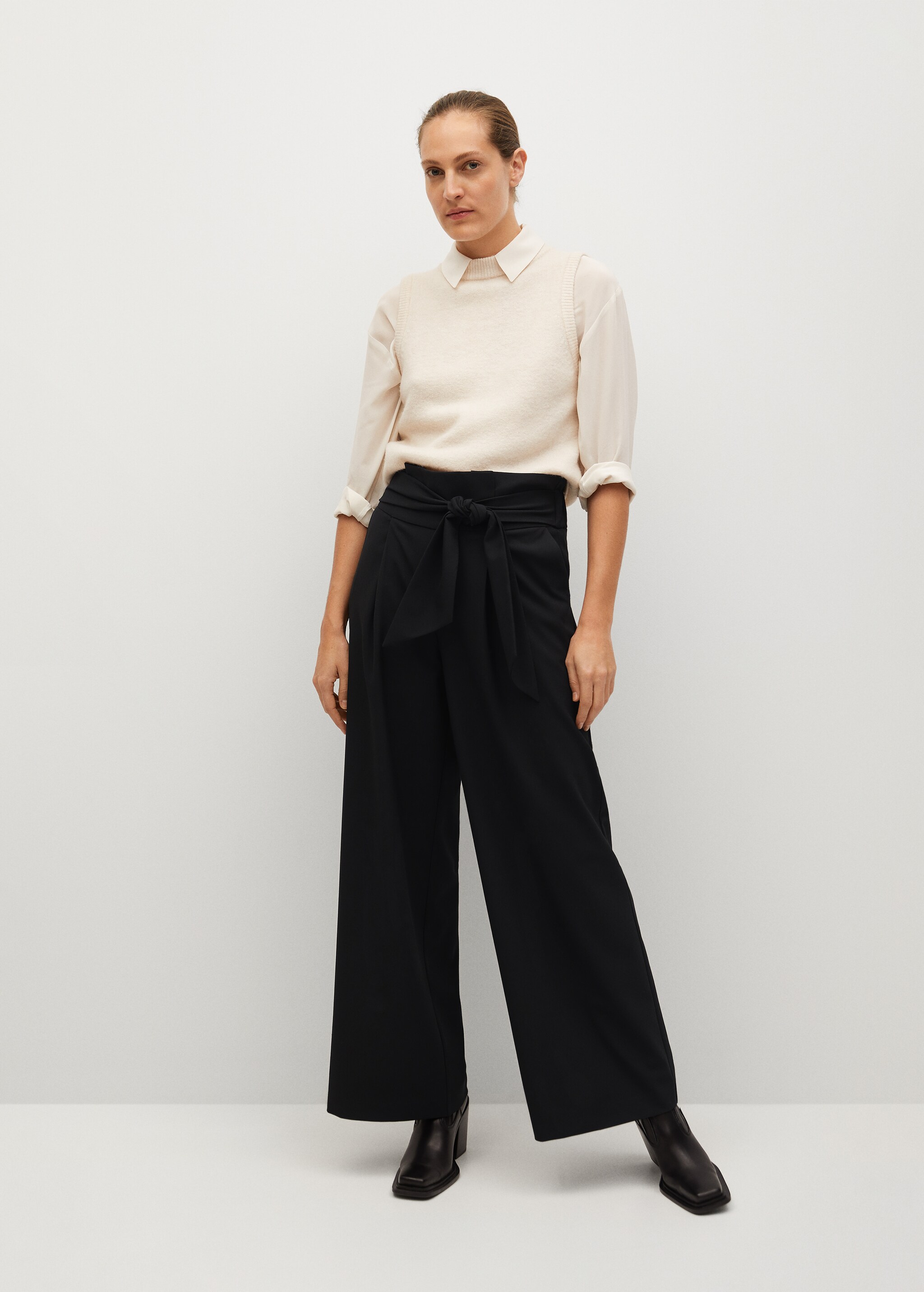 Belt palazzo trousers - General plane