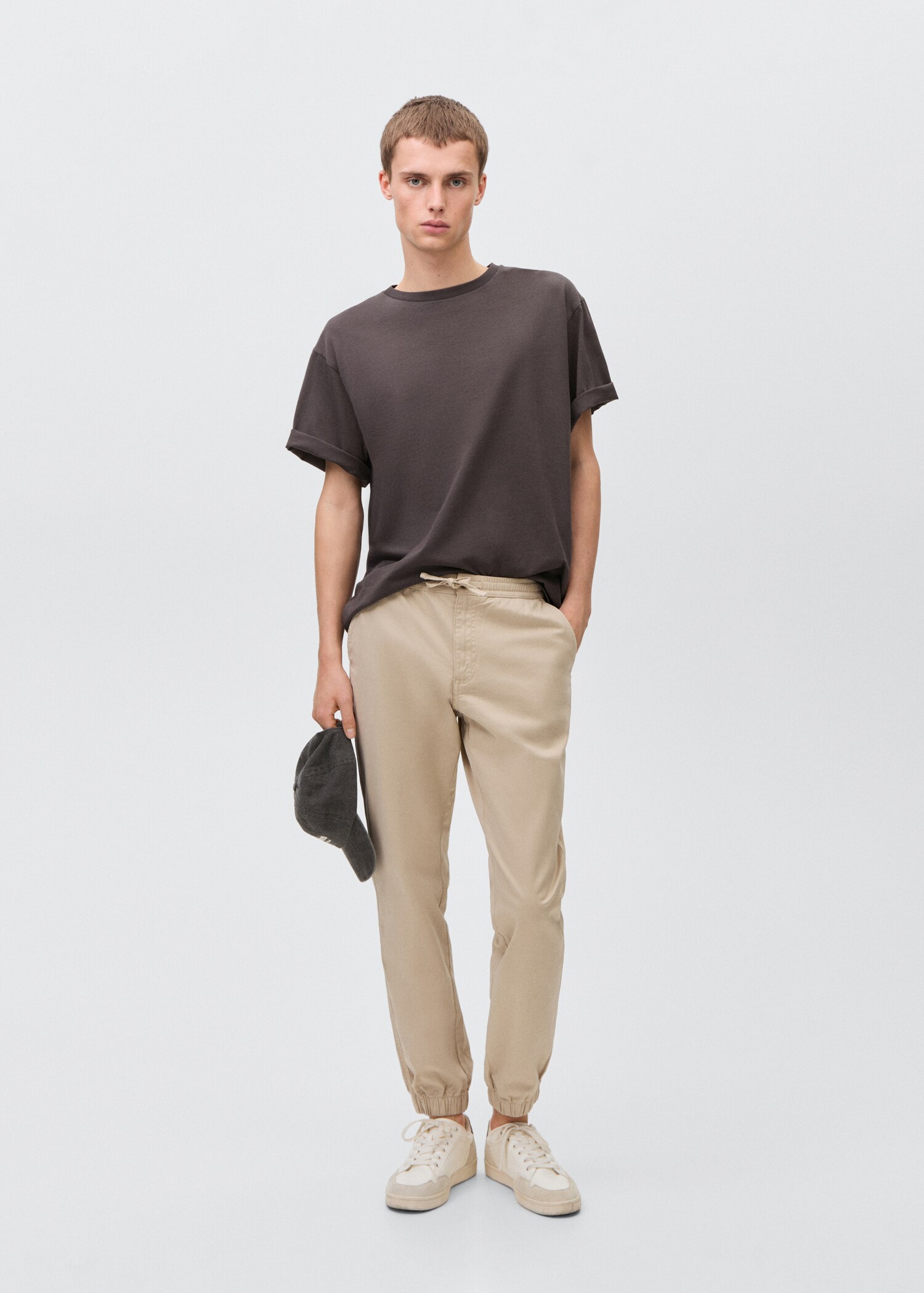 Cotton jogger trousers with pockets - General plane