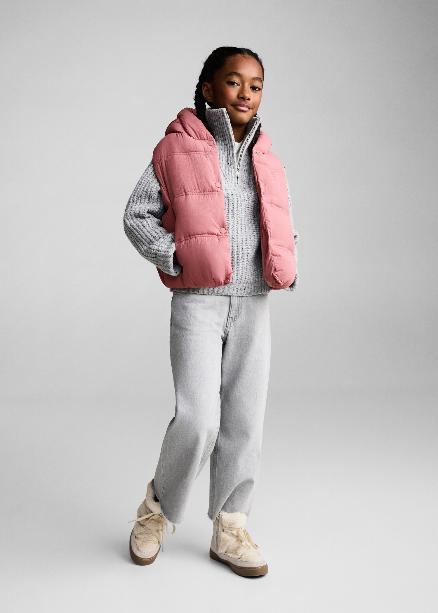 Quilted gilet with hood - General plane