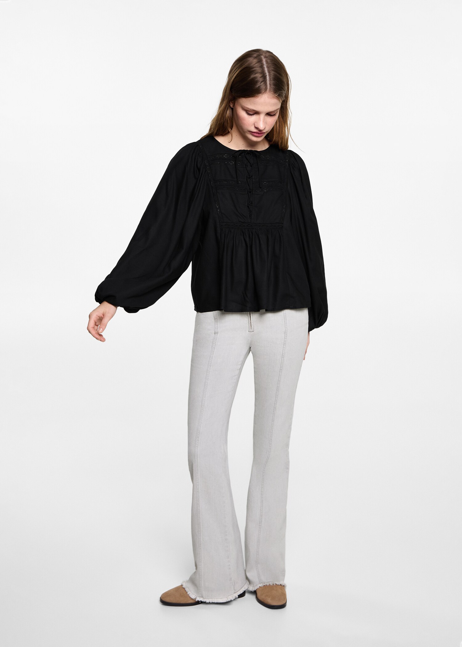 Blouse met pofmouwen - Overzichtstekening